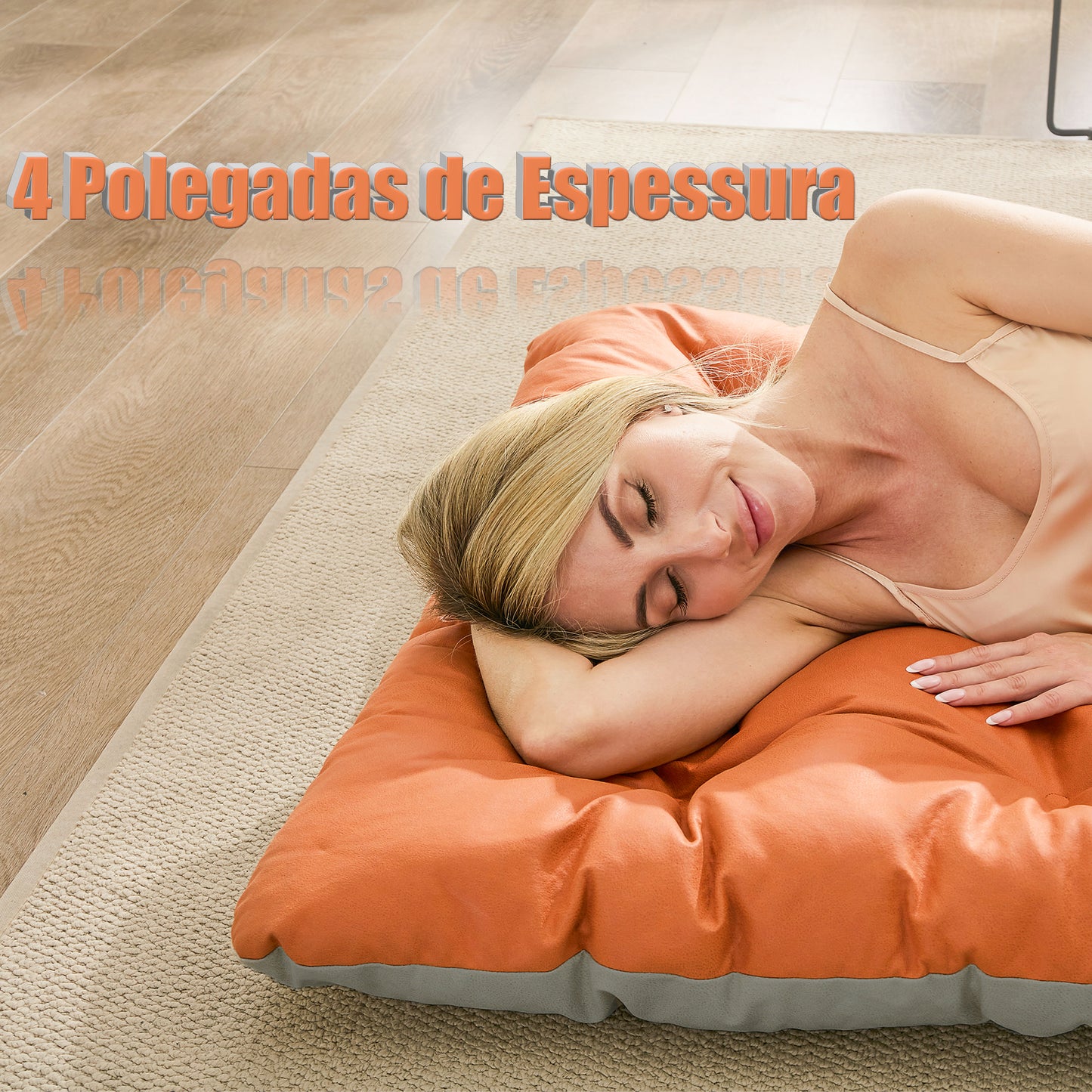 Chaise Longue de Jardín HOMEMIYN Material Acero Naranja