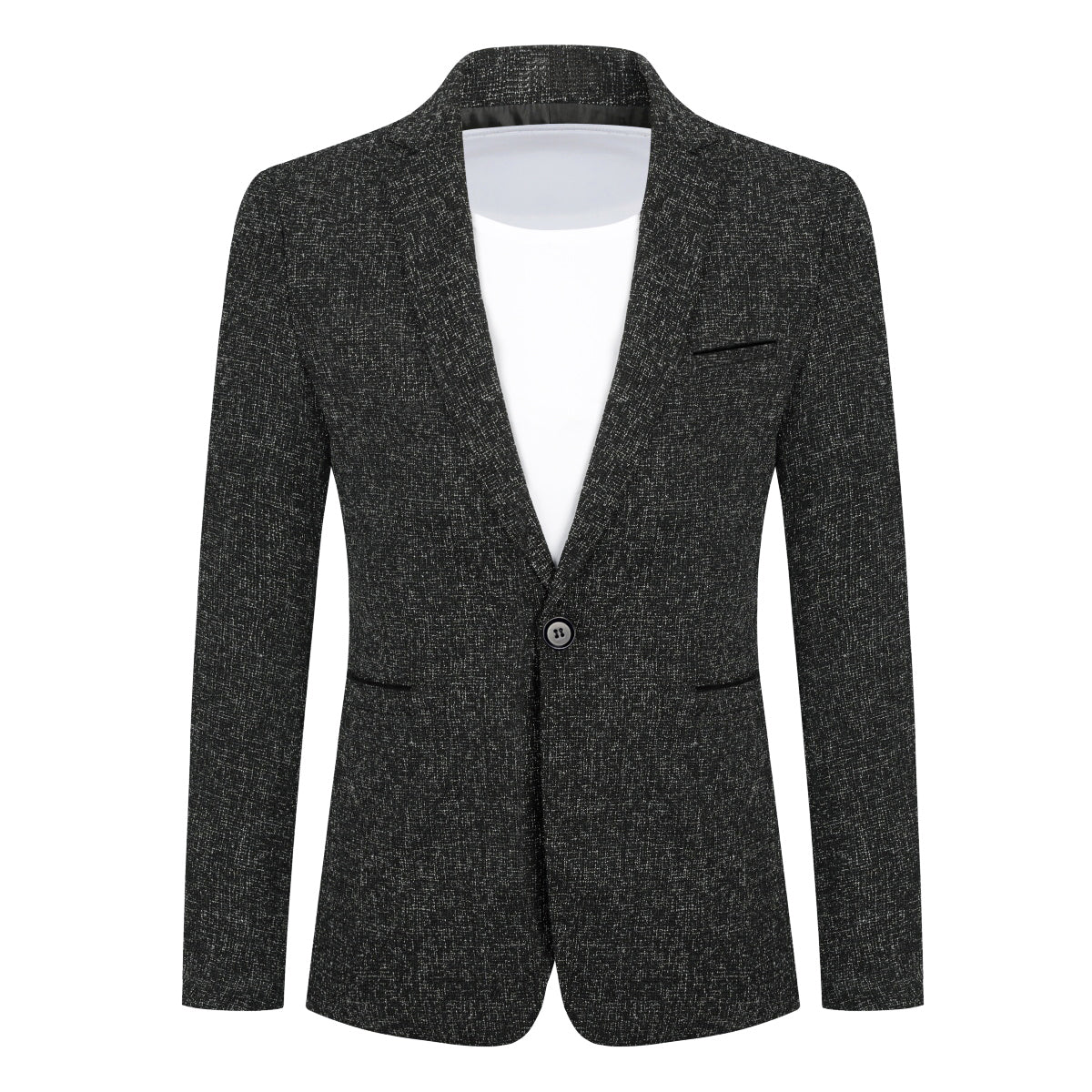 Cloudstyle Men's Suit Jacket One Button Slim Fit Sport Coat Business Daily Black Blazer