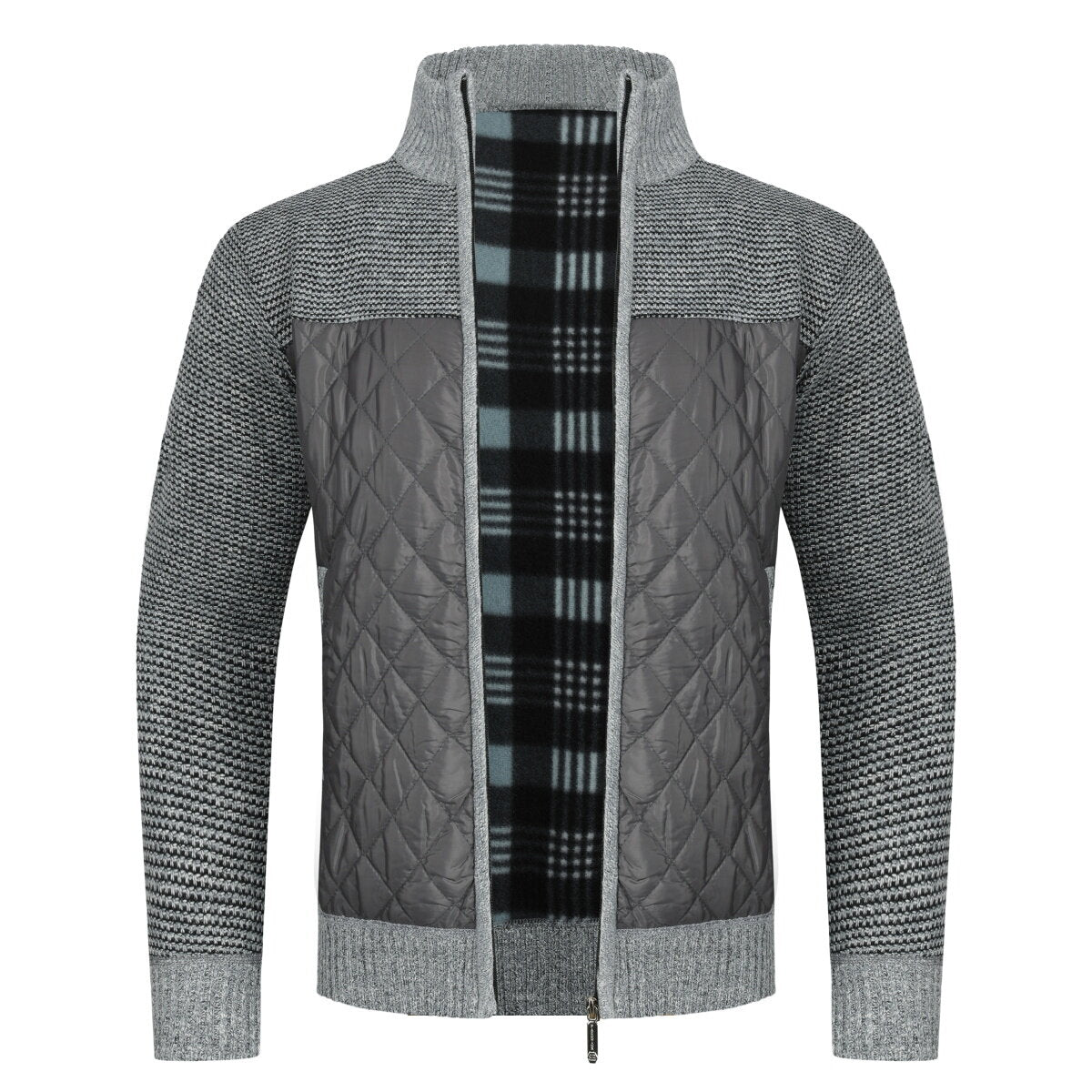 YFFUSHI Mens Stand Collar Pullover Sweater Slim Fit Knit Jacket