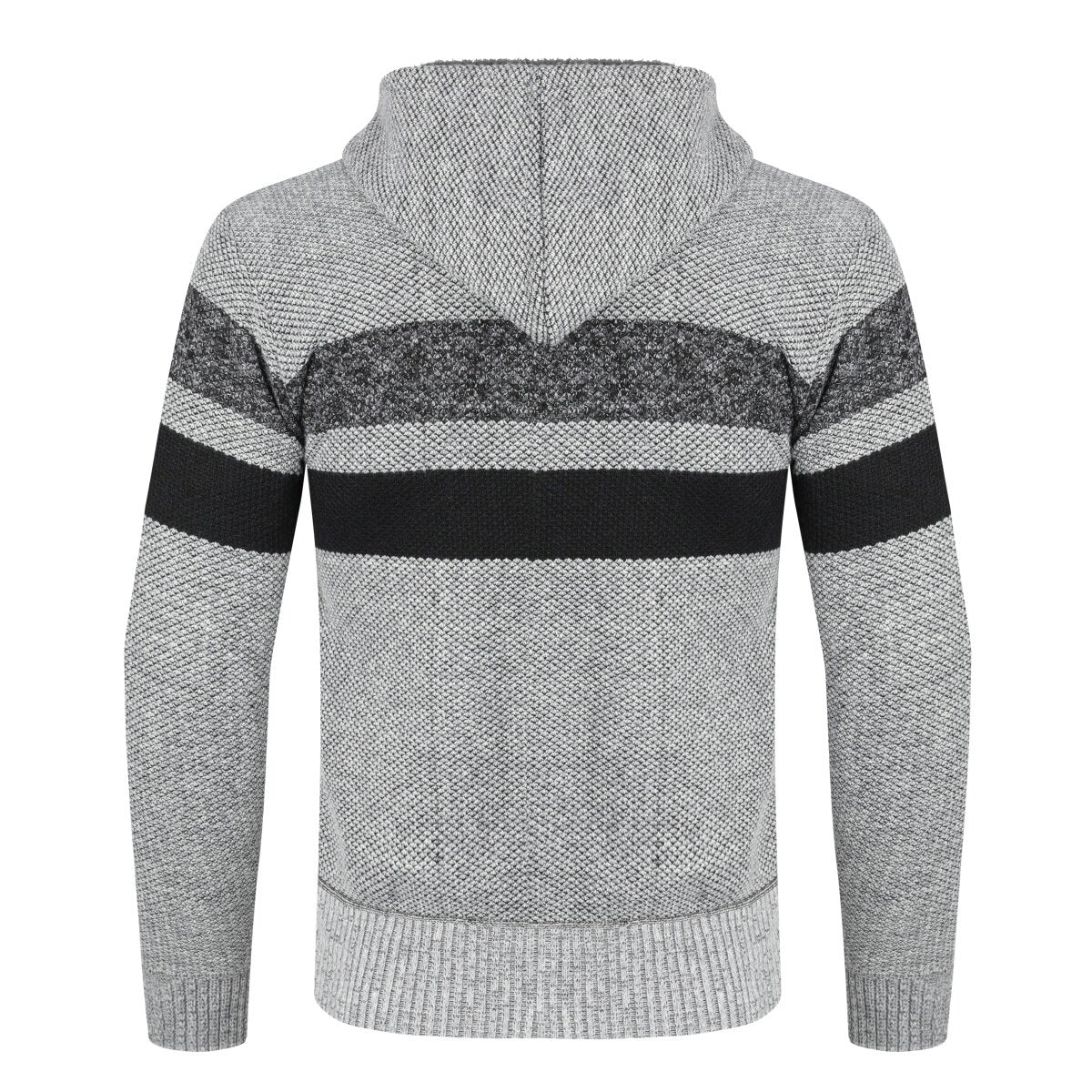 YOUTHUP Mens Knitted Sweater Hooded Zip Cardigan