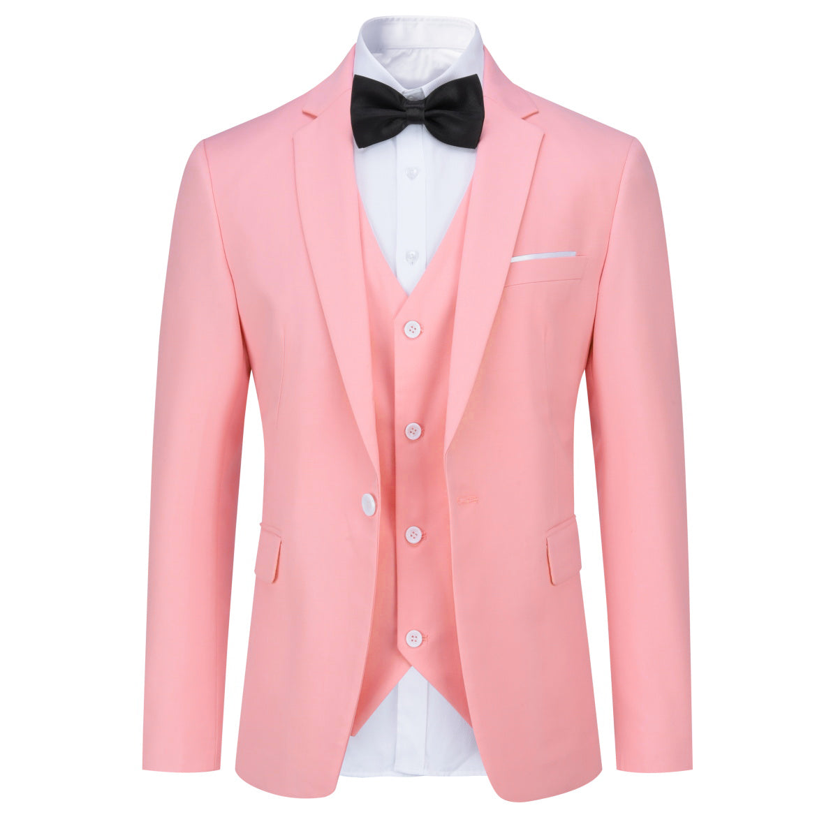 Cloudstyle Mens 3-Piece Suit Notched Lapel One Button Slim Fit Formal Jacket Vest Pants Set
