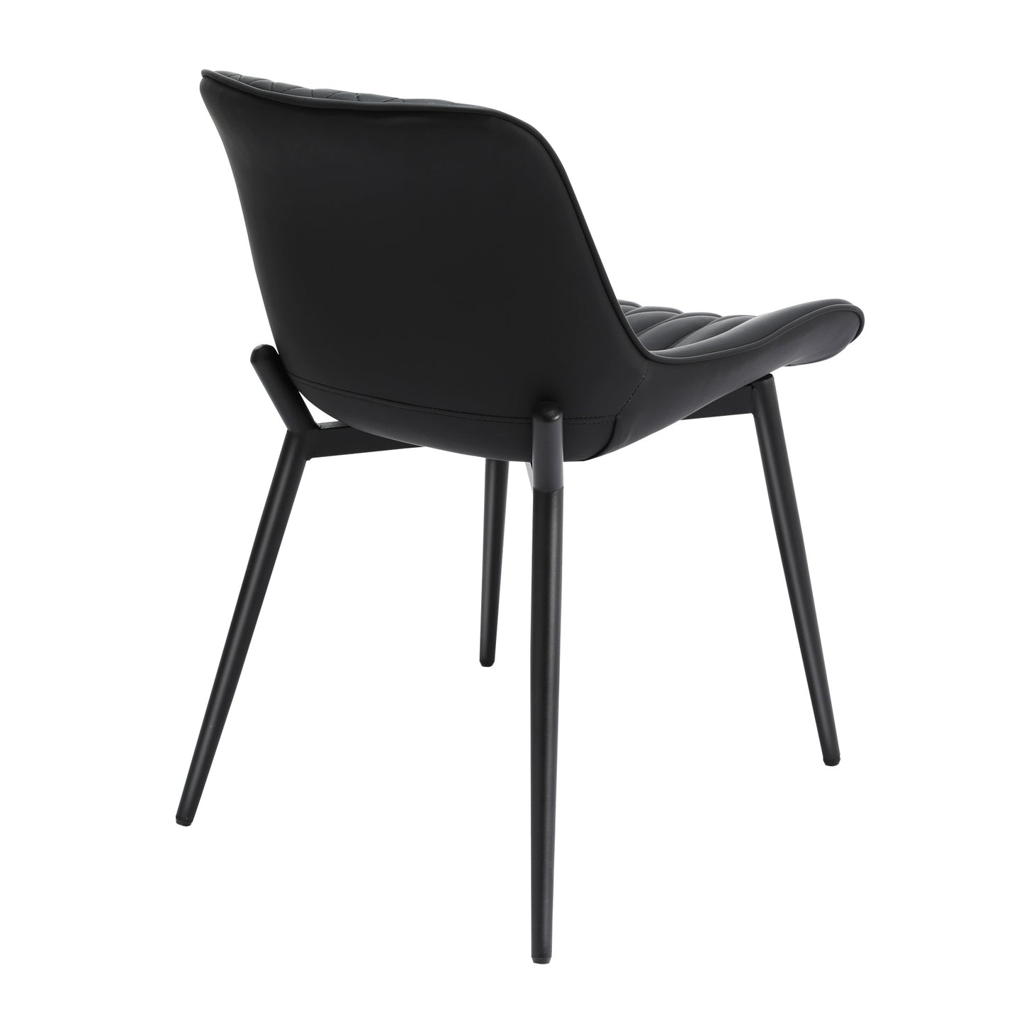 Cadeira de Jantar em Pele de Gato com Friso Vertical*2 HOMEMIYN (54x53x96 cm - preto)