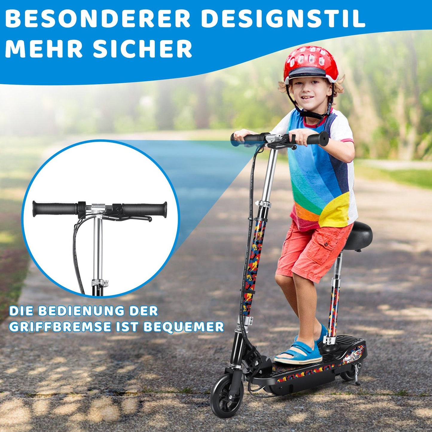 Elektrische scooter voor kinderen: 3-traps hoogteverstelling en opvouwbaar ontwerp
