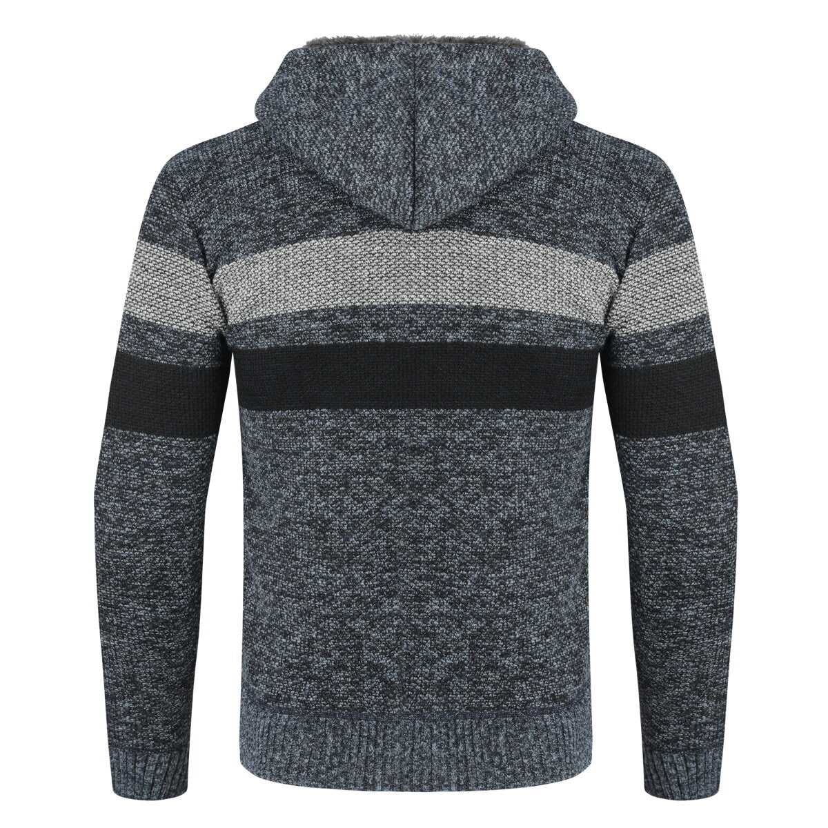 YOUTHUP Mens Knitted Sweater Hooded Zip Cardigan