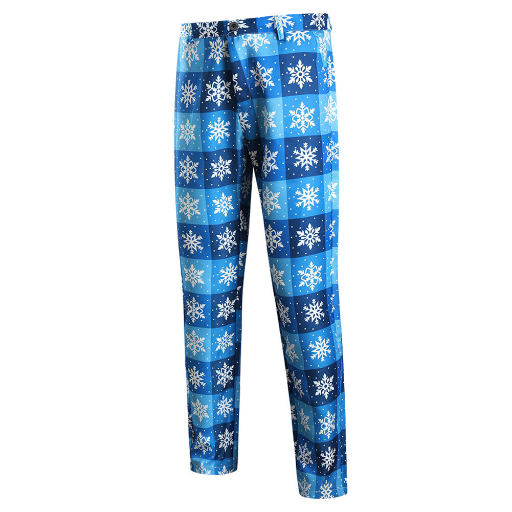 YFFUSHI Mens 2 Piece Suit Snow Plaid Single Breasted Holiday Dress for Dinner or Party