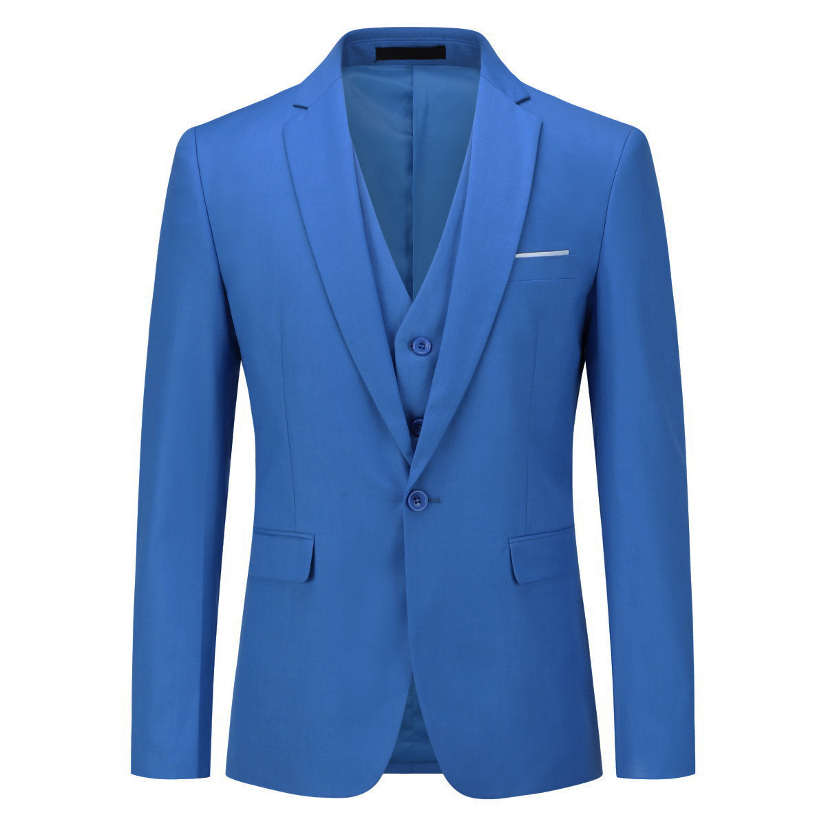 Cloudstyle Mens 3-Piece Suit Notched Lapel One Button Slim Fit Formal Jacket Vest Pants Set