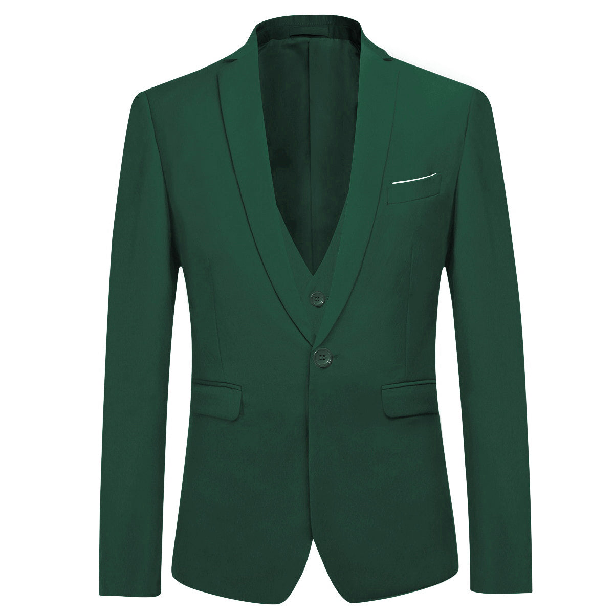 Cloudstyle Mens 3-Piece Suit Notched Lapel One Button Slim Fit Formal Jacket Vest Pants Set