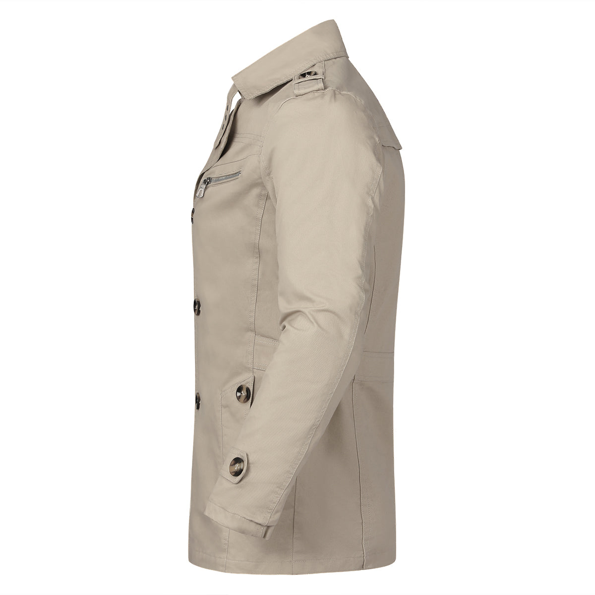 Mens Single Breasted Windproof Overcoat Long Style Jacket