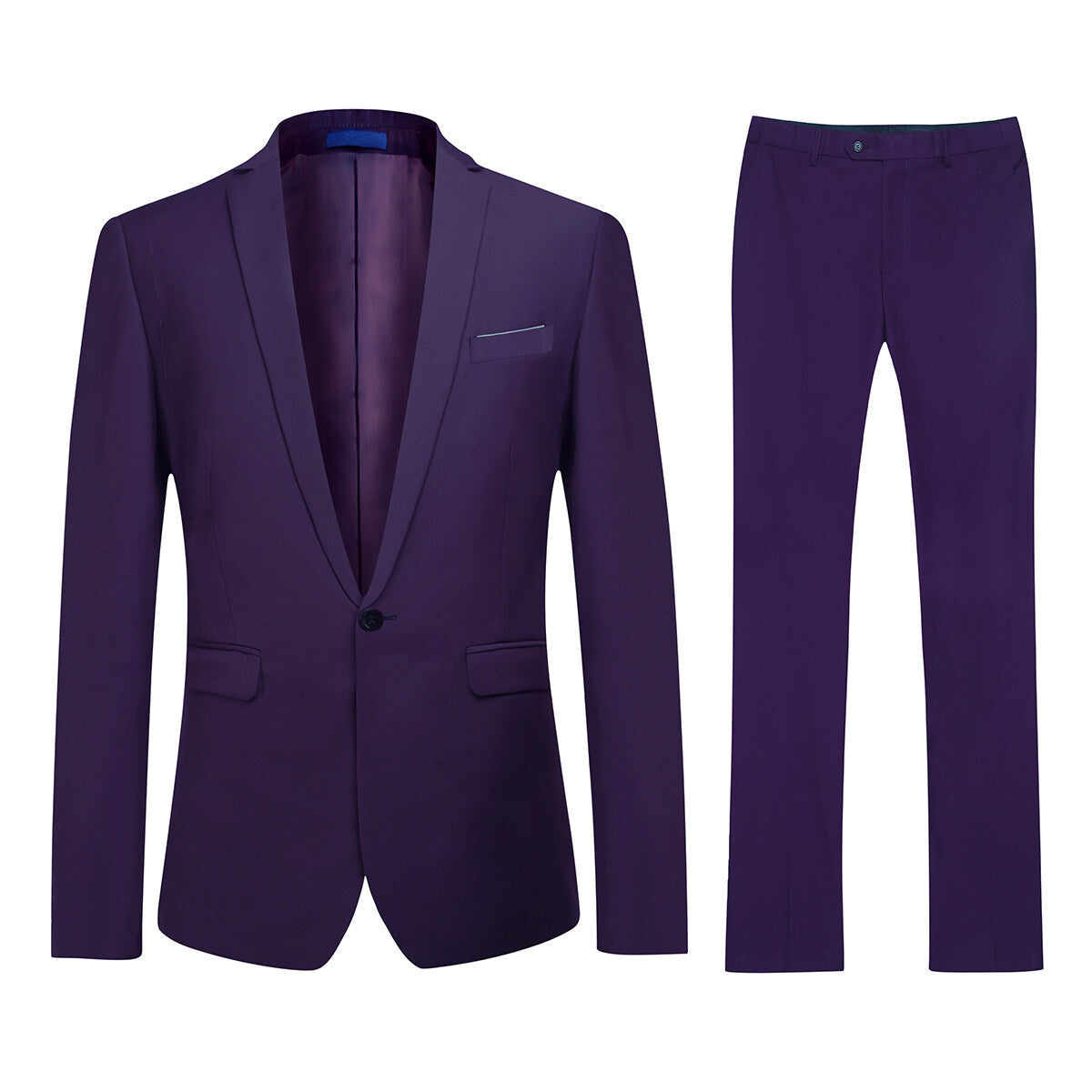 YFFUSHI Mens Suits 2 Piece Slim Fit Suit Classic 1 Button Business Wedding Tuxedo Blazer and Trousers