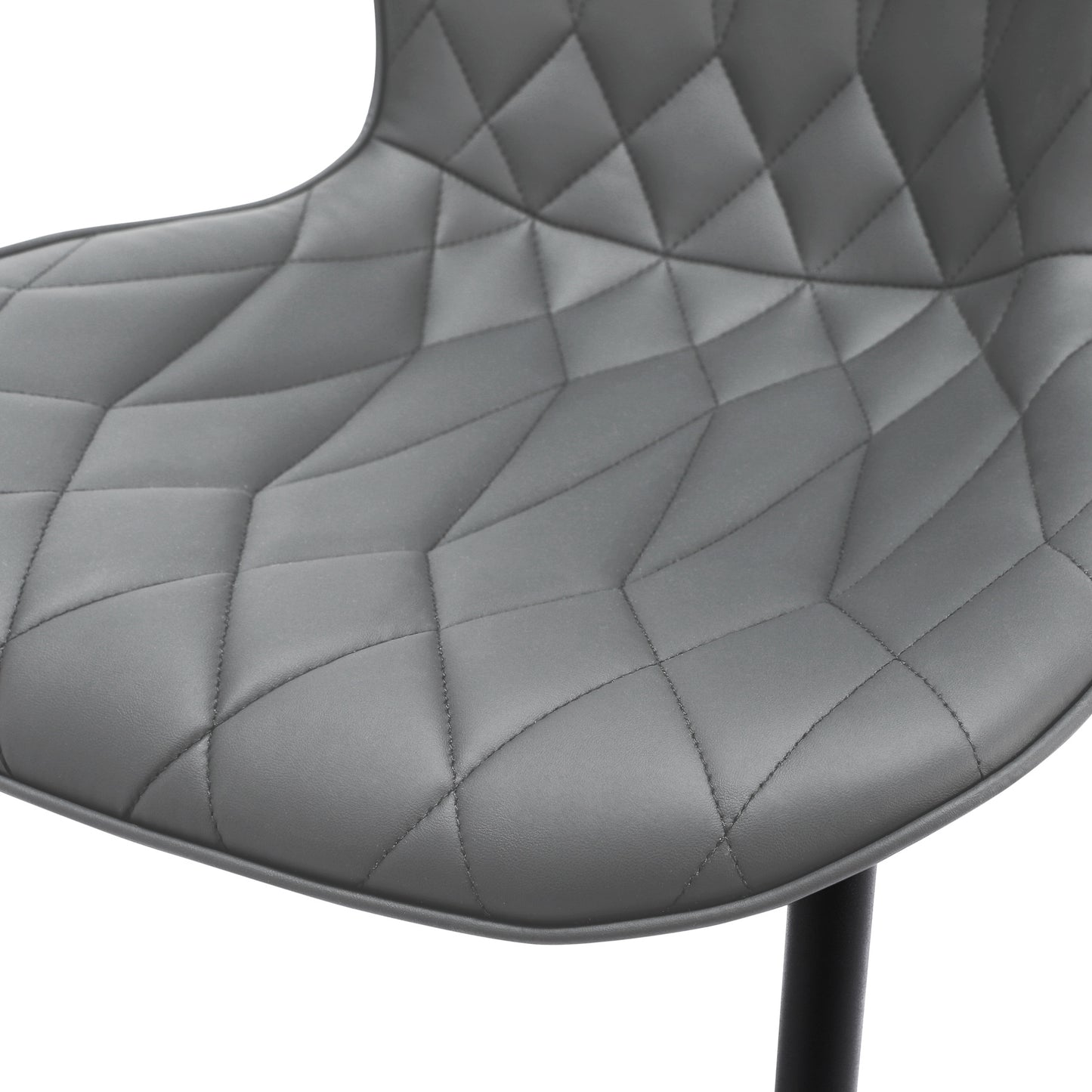 Cadeira em Pele de Gato com Diamond Quilted*2(54x53x96 cm - cinzento)