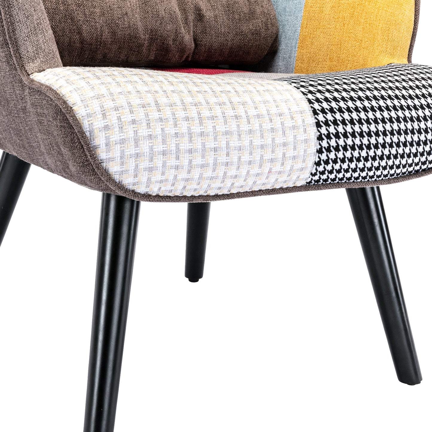 Poltrona de Relaxamento HomeMiYN Orelha com Banqueta (75x67x96cm - Tecido Patchwork Colorido)