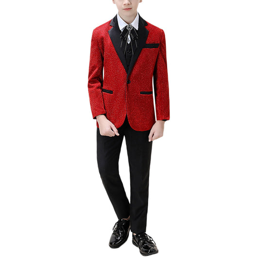 YFFUSHI Boys Suits 3Pcs Set Highlight Jacket Wedding Party Evening Dress