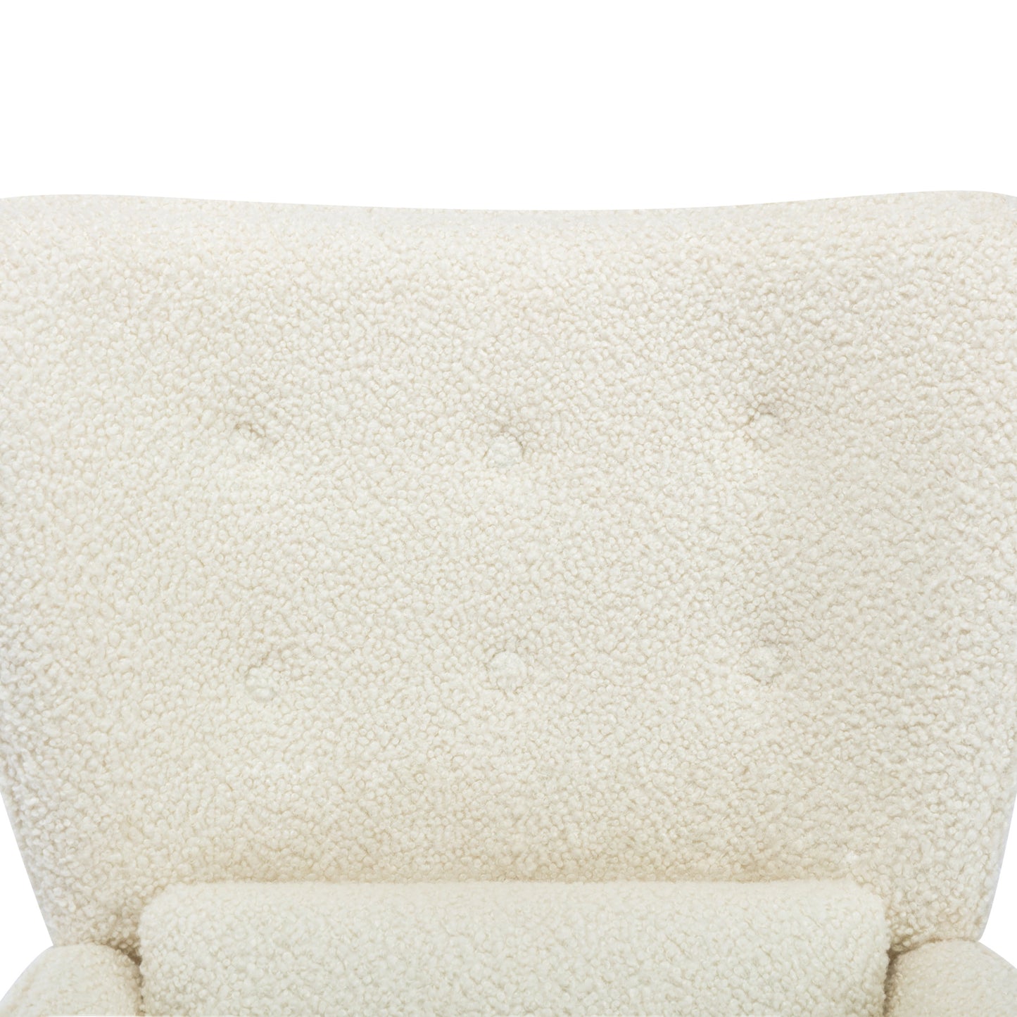 Fauteuil à Bascule Allaitement en Bois Hévéa - Tissu Bouclette Doux, Style Scandinave (Beige) - Assise Ergonomique, Mousse Haute Densité, 150 kg Charge Max