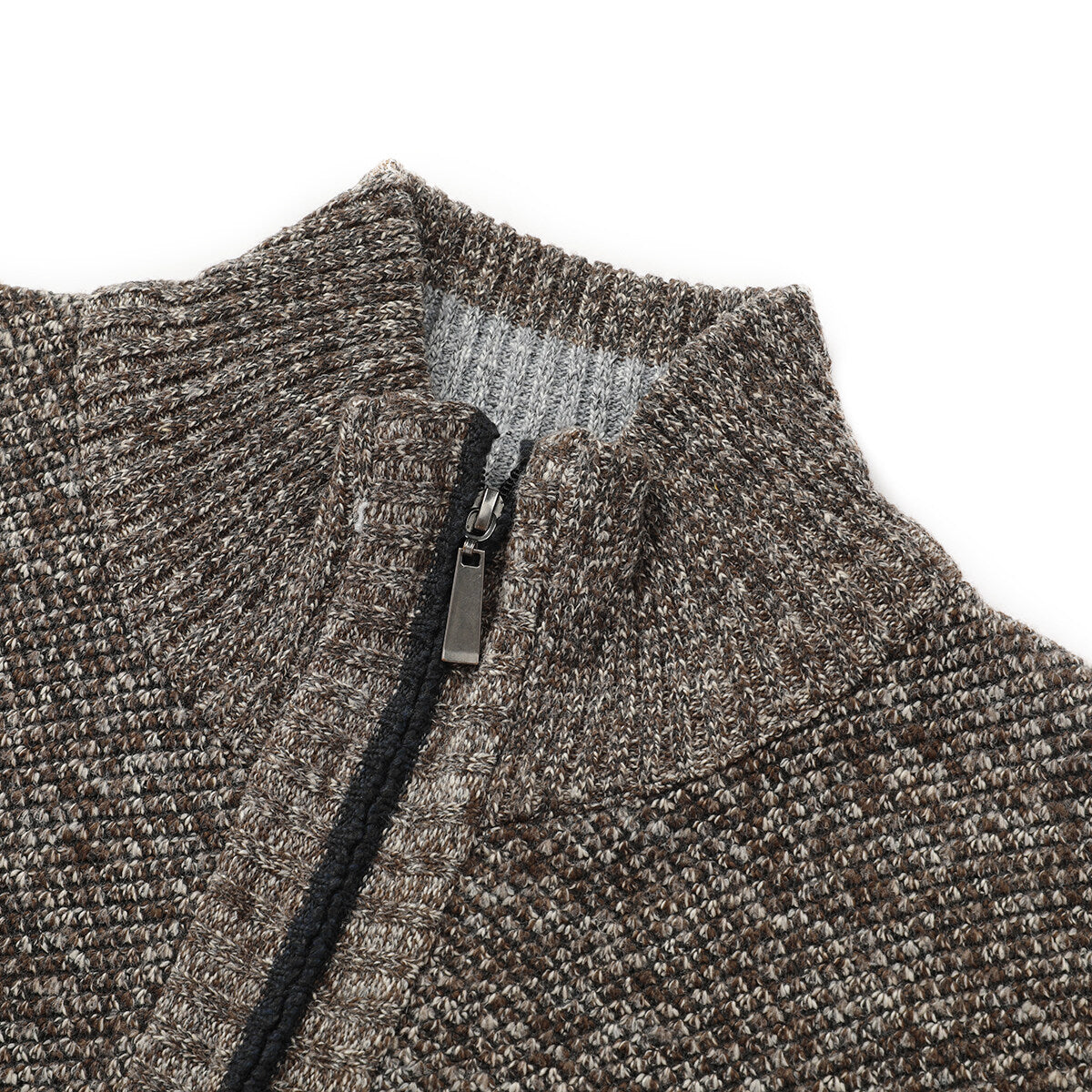 YOUTHUP Mens Knitted Gilet Fleece Lining Quilted Cardigan