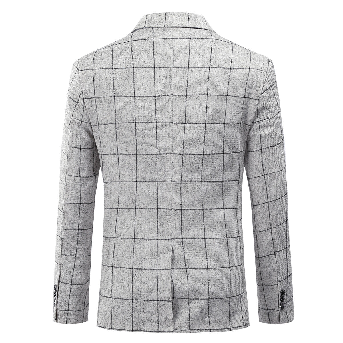 YFFUSHI Mens Casual Business Check Blazer 1 Button Lightweight Plaid Suit Jacket