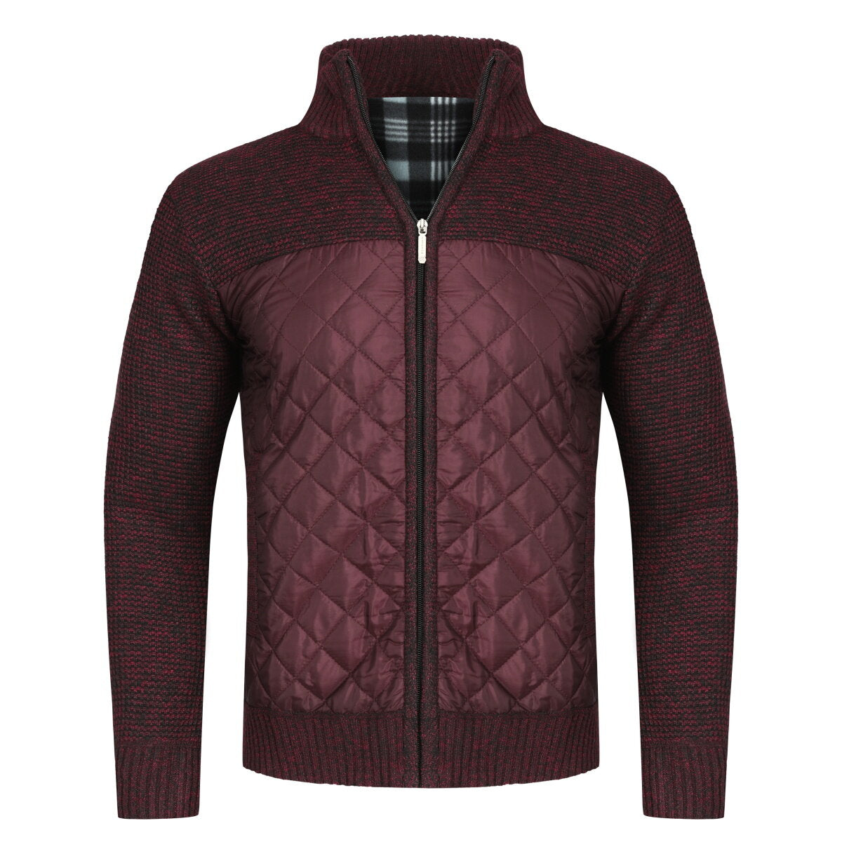 YFFUSHI Mens Stand Collar Pullover Sweater Slim Fit Knit Jacket