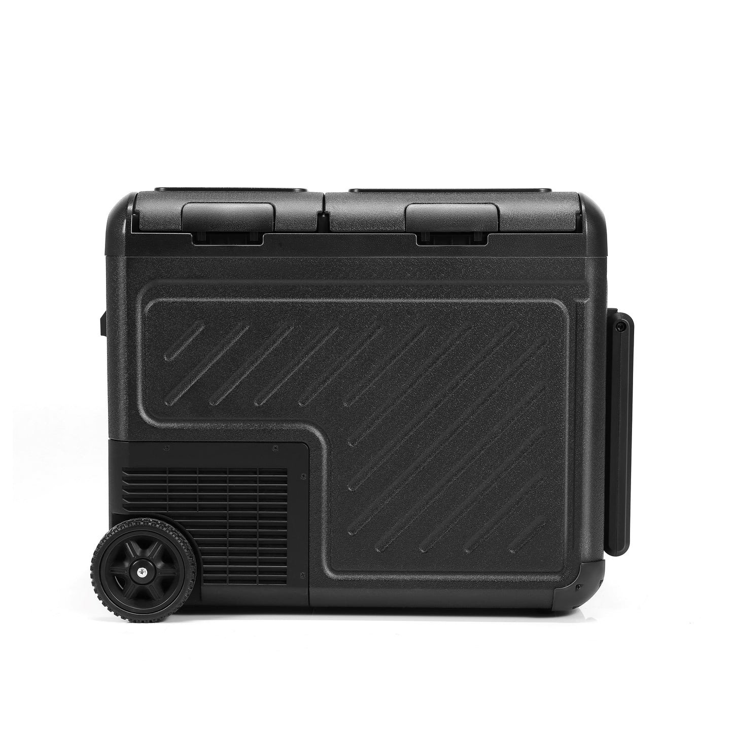 Elektrische Dual-Zone-Autokühlbox, 45 L, 12 V, 240 V, tragbar, mit Rädern, schwarz
