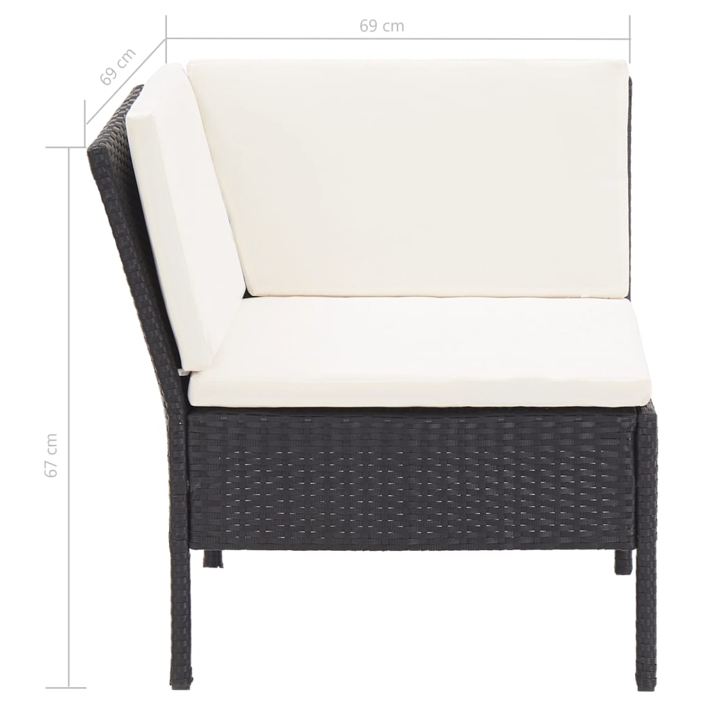Conjunto de muebles de jardín de ratán sintético tejido a mano, sofá empalmable, mesa de centro, 6 piezas, sofá esquinero para salón de patio