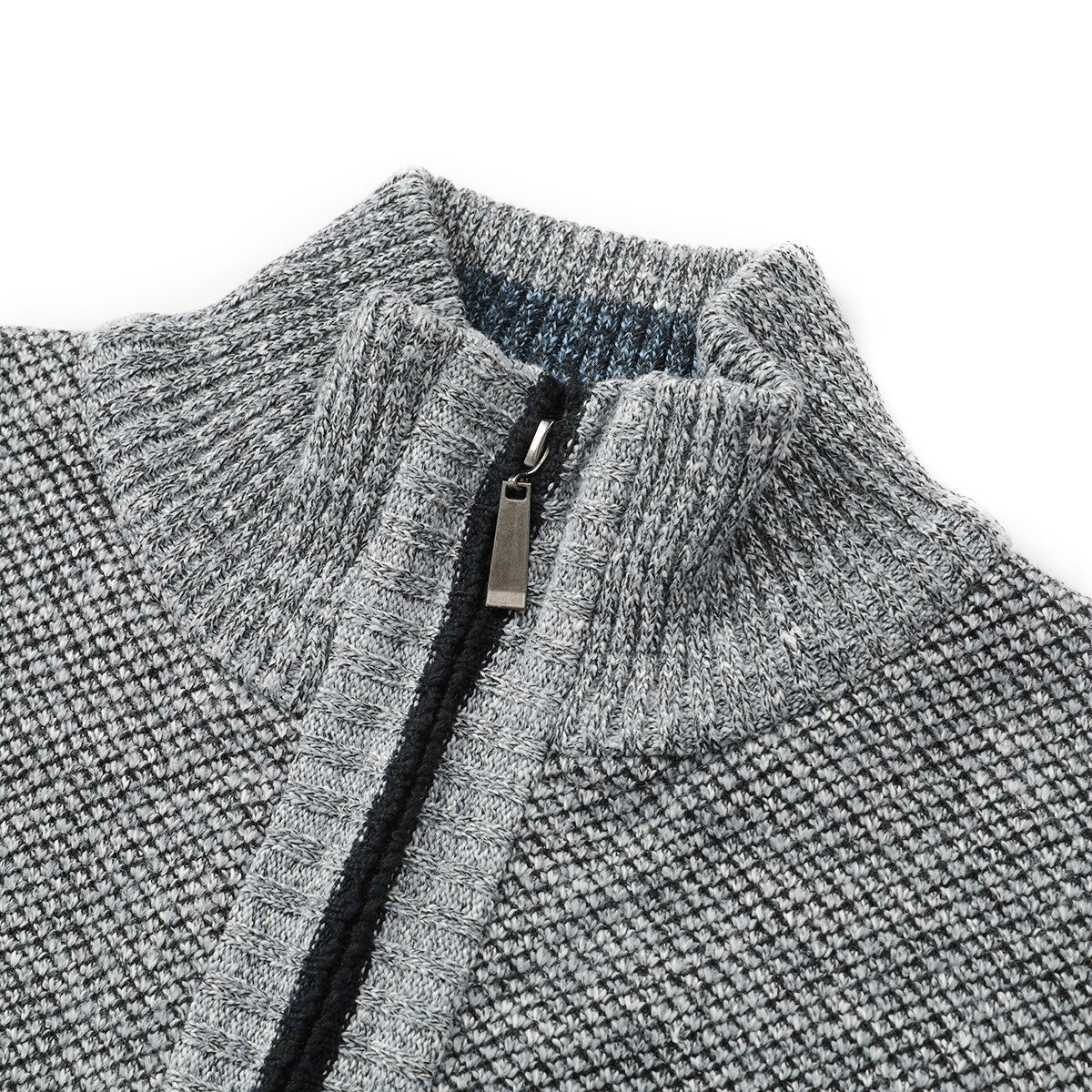 YOUTHUP Mens Knitted Gilet Fleece Lining Quilted Cardigan