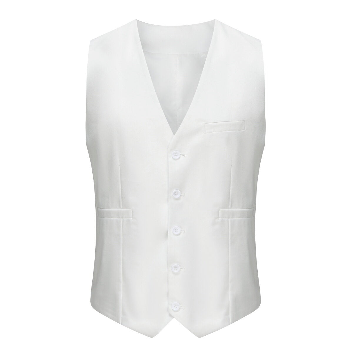 YOUTHUP Mens Business Slim Formal Vest Solid Color Breasted Suit Waistcoat
