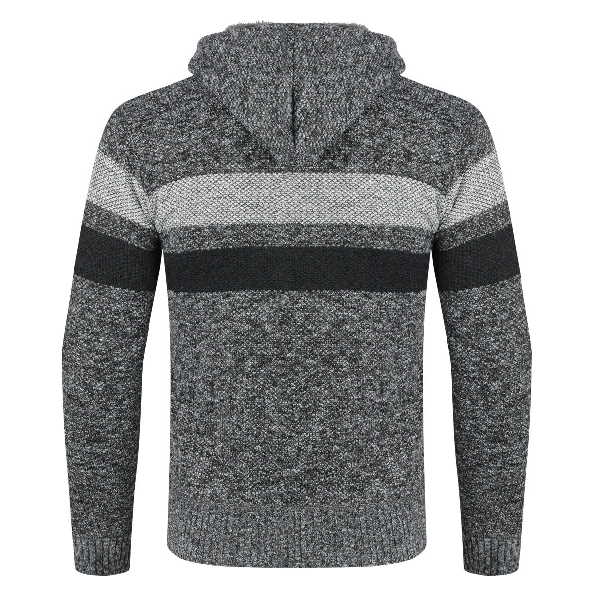 YFFUSHI Mens Knitted Sweater Hooded Zip Cardigan