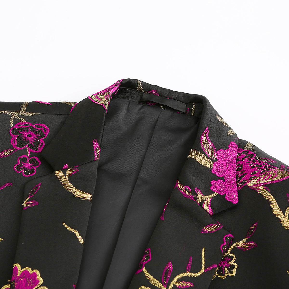 Cloudstyle Men's Embroidery Tux Dress Suit Jacket Formal Print Prom Blazer Dinner Sport Black Coat