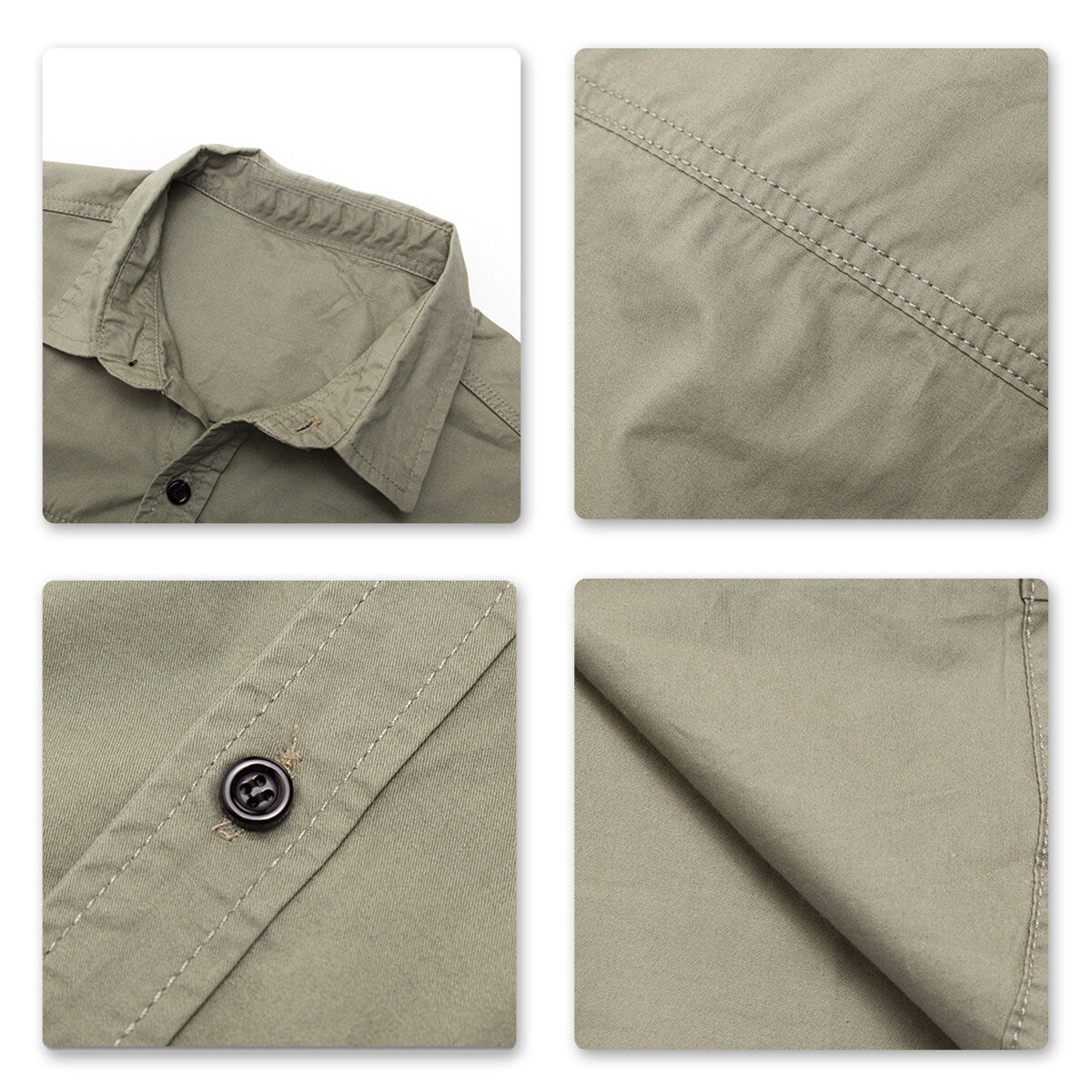 YFFUSHI Mens Short Sleeve Cargo Shirt Vintage Military Casual Tactical