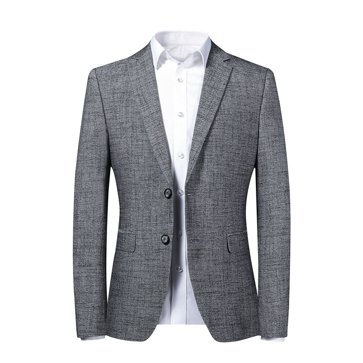 YFFUSHI Mens Formal 2 Button Blazer Slim Fit Solid Chic Casual Suit Jacket