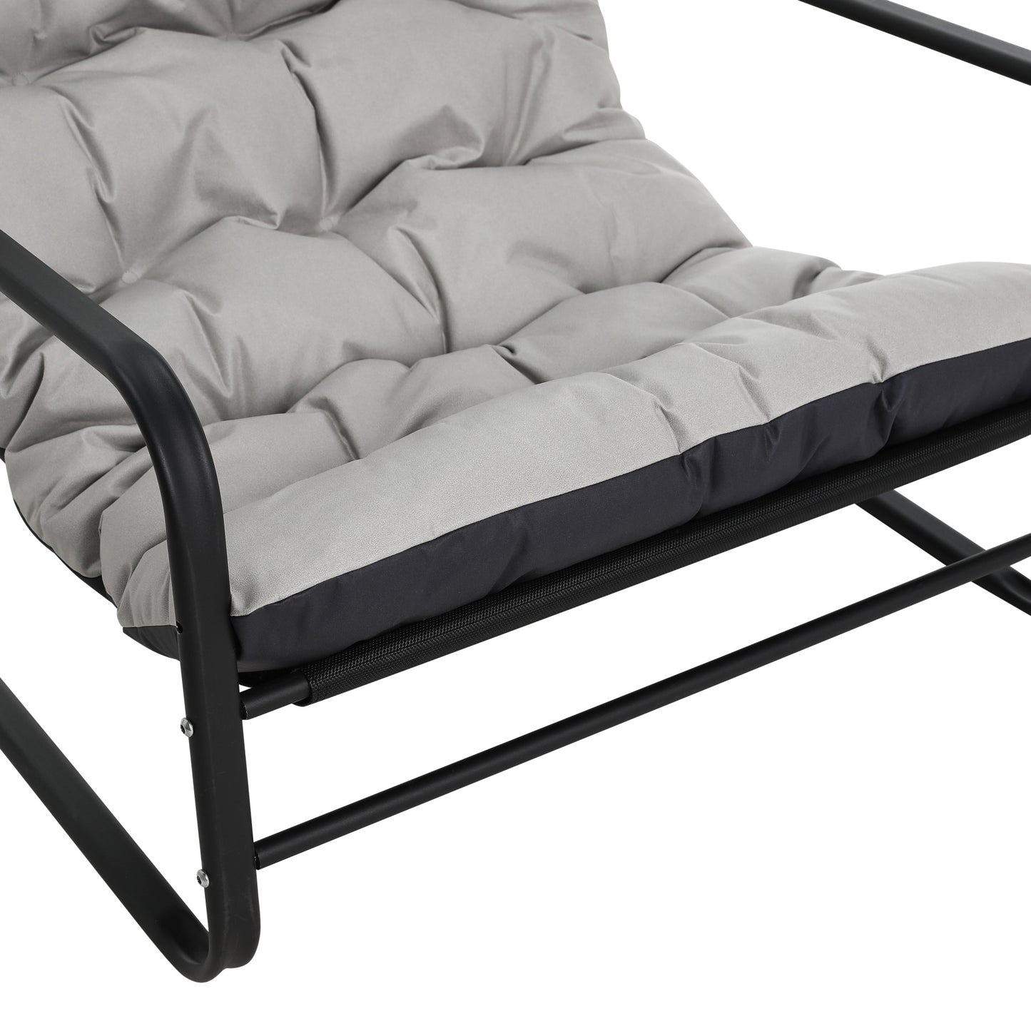 Cadeira de jardim HOMEMIYN (116,5 x 92 x 72cm - aço - cinza)