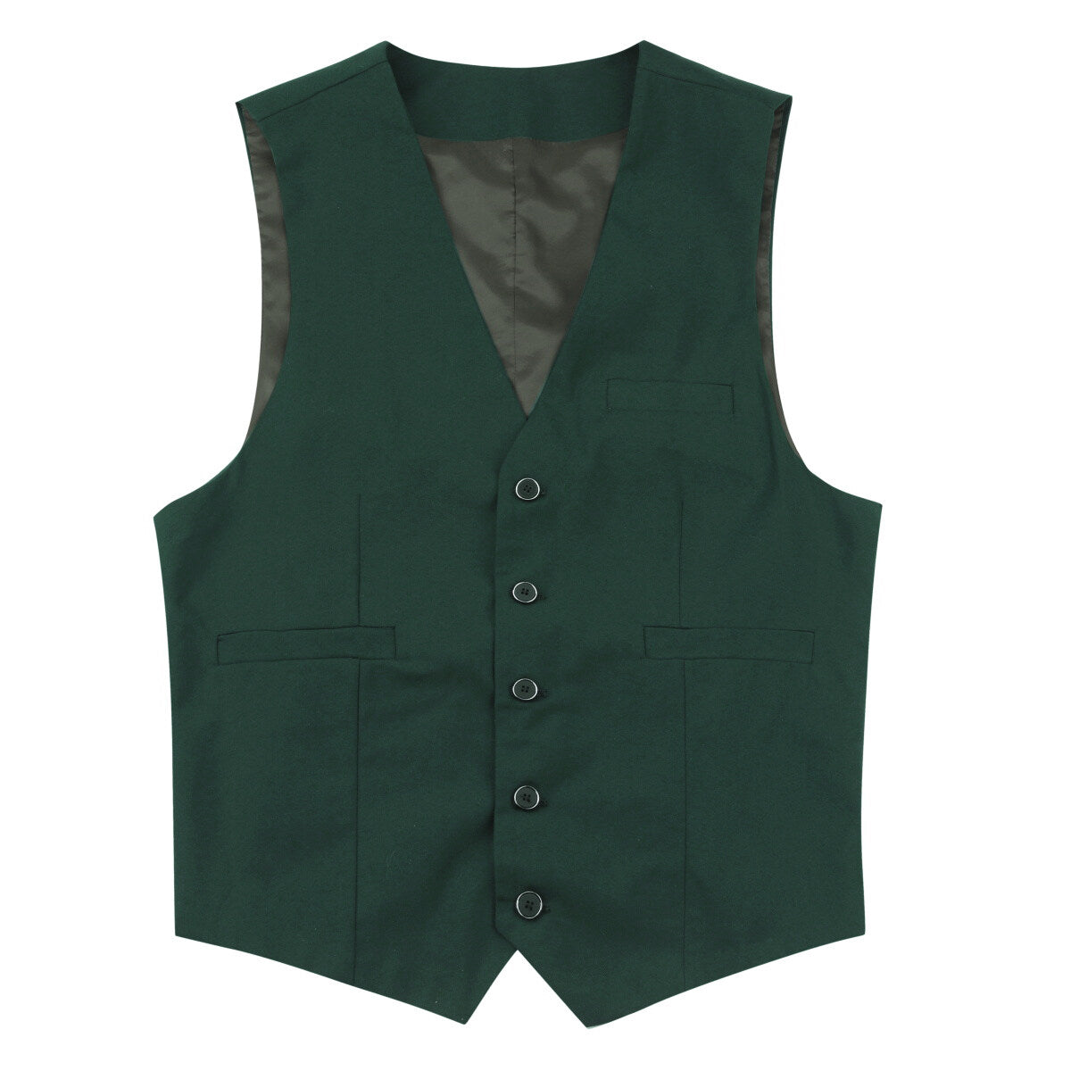 YOUTHUP Mens Business Slim Formal Vest Solid Color Breasted Suit Waistcoat