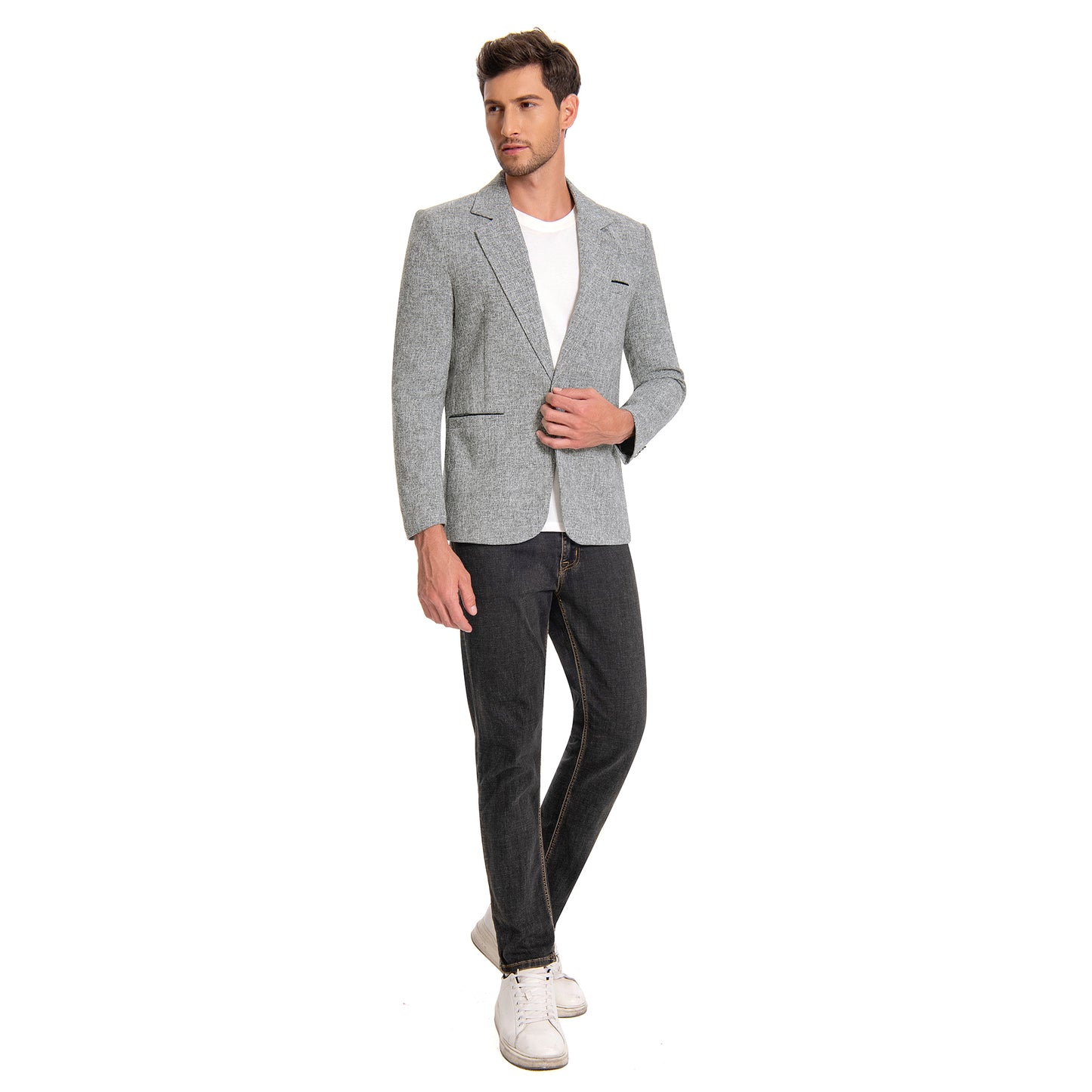 Cloudstyle Men's Suit Jacket One Button Slim Fit Sport Coat Business Daily Black Blazer