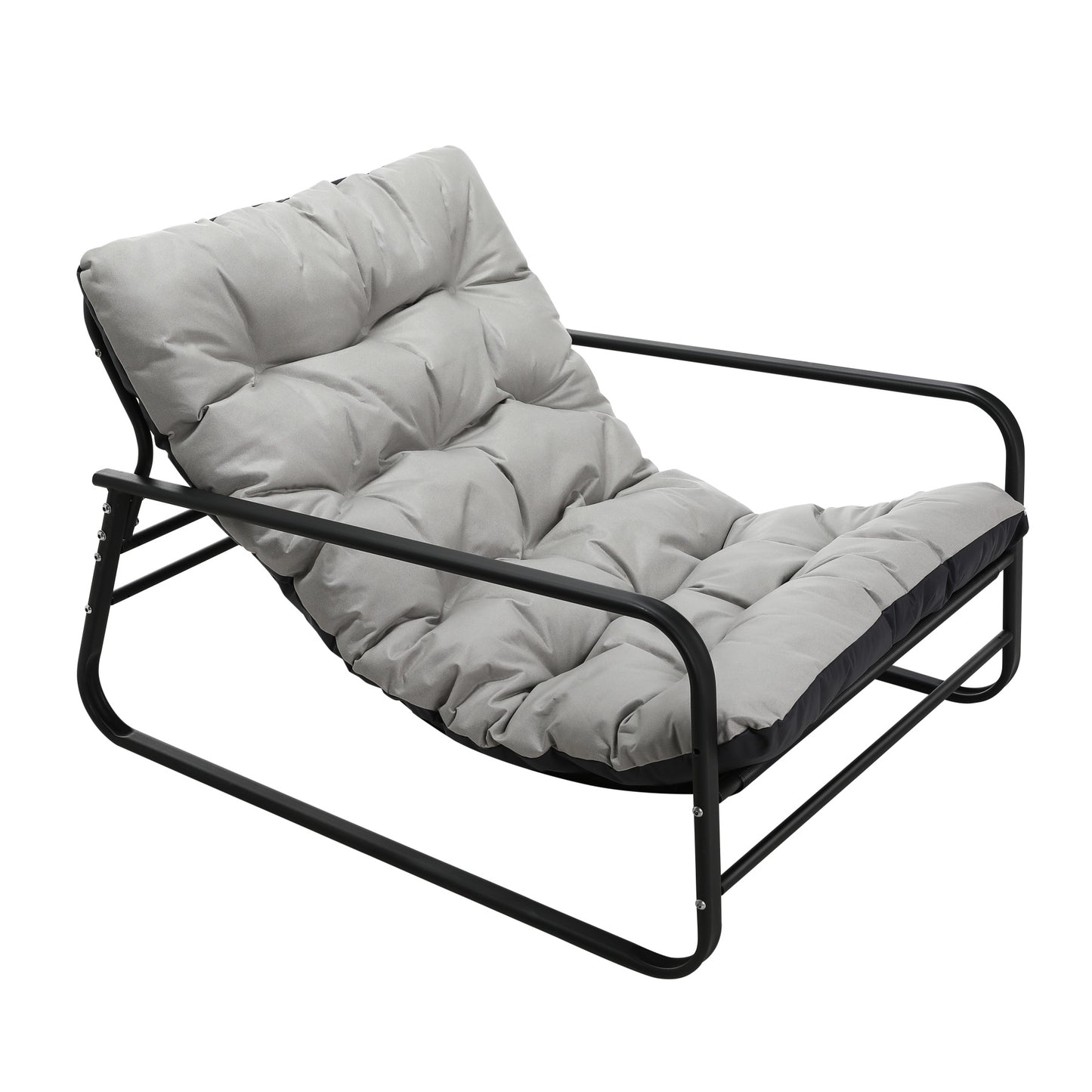 Cadeira de jardim HOMEMIYN (116,5 x 92 x 72cm - aço - cinza)