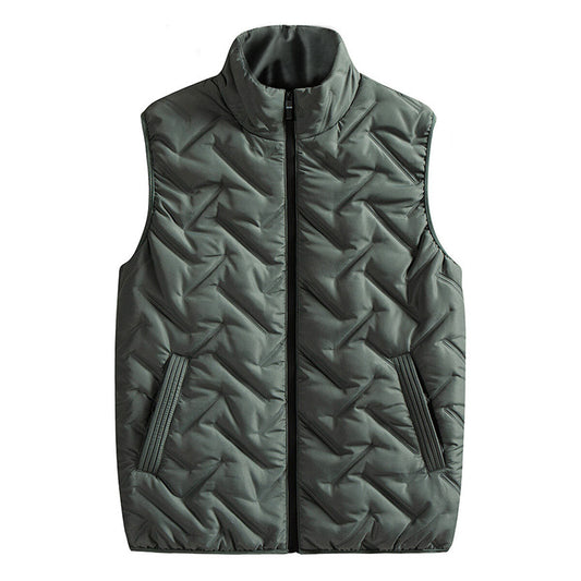 YFFUSHI Mens Bodywarmer Casual Loose Intarsia Down Vest