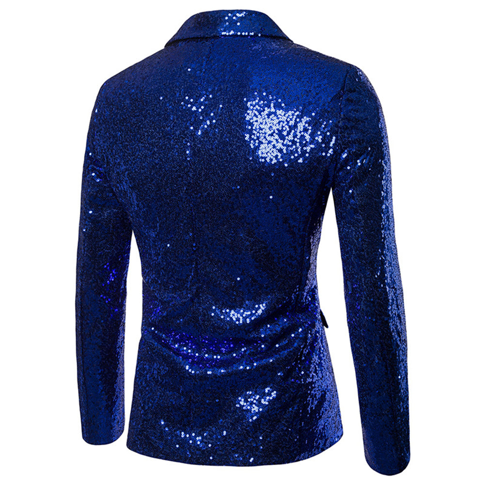 Cloudstyle Mens One Button Sequin Dress Suit Jacket Party Festival Tuxedo Sport Coat