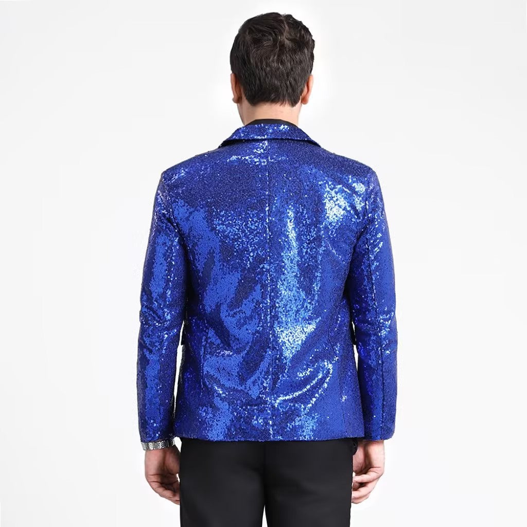Cloudstyle Mens One Button Sequin Dress Suit Jacket Party Festival Tuxedo Sport Coat