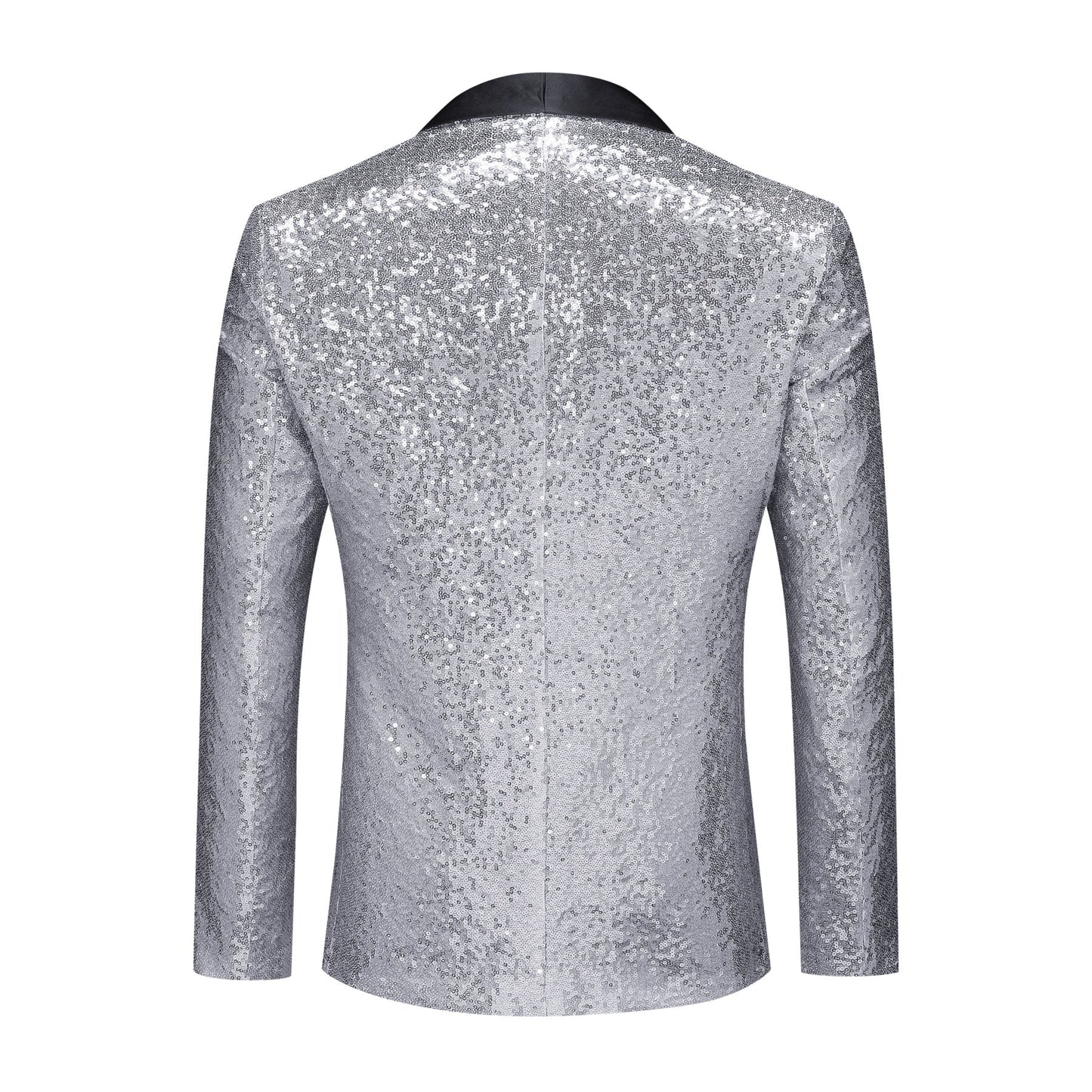 YFFUSHI Mens Shiny Sequin Wedding Suit Blazer