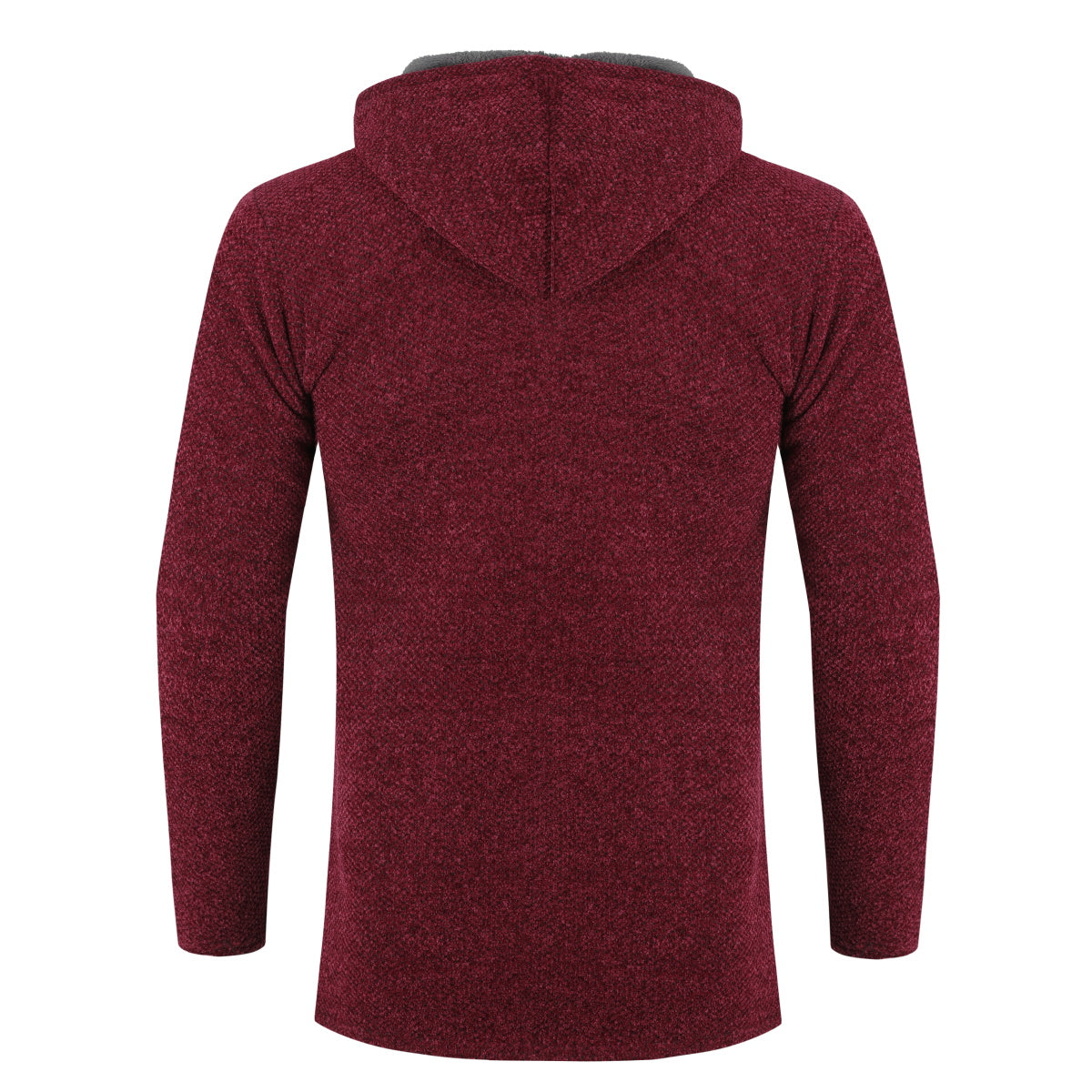 YFFUSHI Mens Hooded Plush Long Cardigan