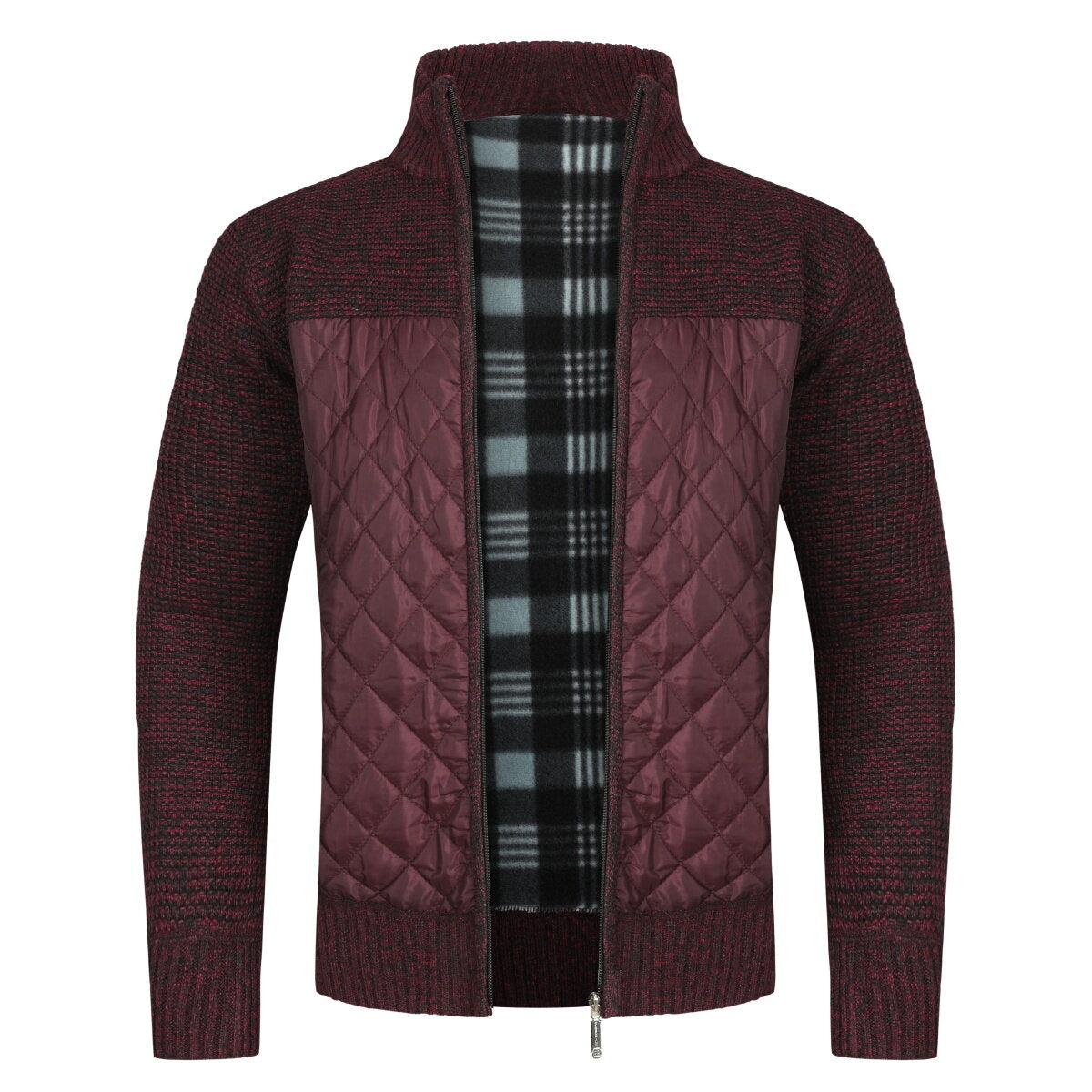 YOUTHUP Mens Stand Collar Pullover Sweater Slim Fit Knit Jacket