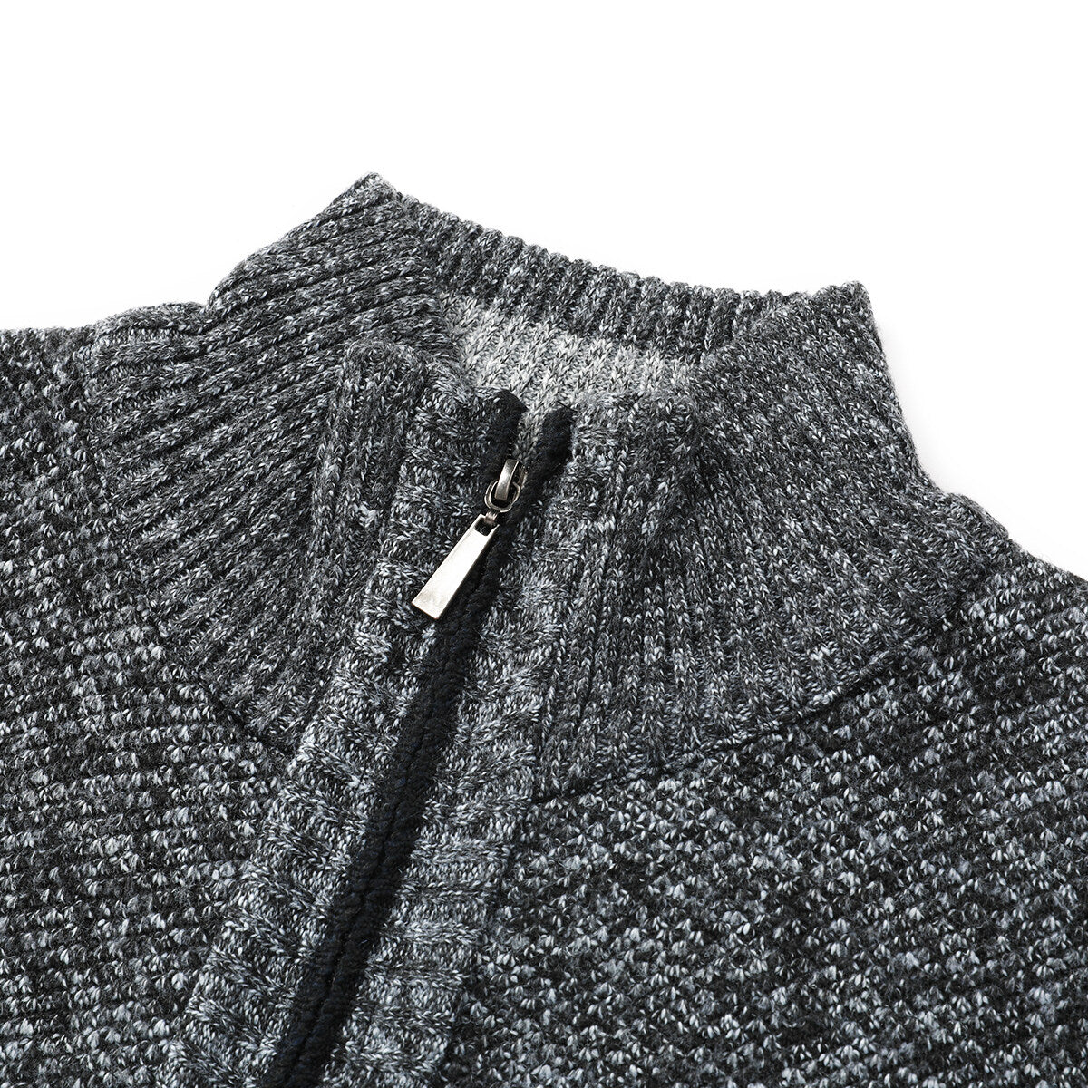 YOUTHUP Mens Knitted Gilet Fleece Lining Quilted Cardigan