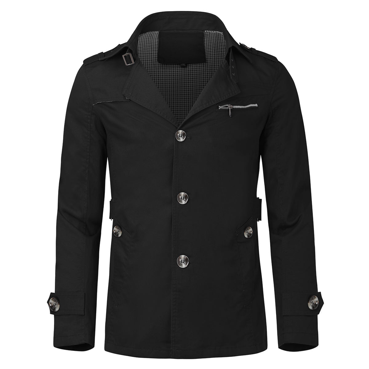 Mens Single Breasted Windproof Overcoat Long Style Jacket