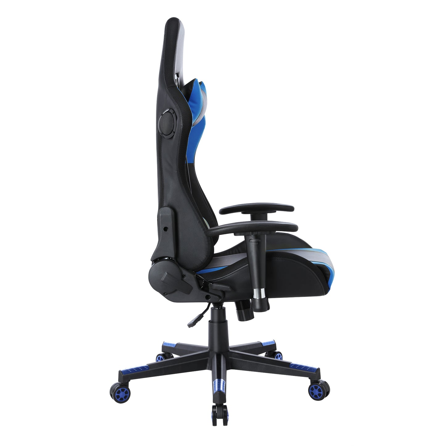 Gaming-Stuhl mit RGB-LED-Beleuchtung und integrierten Lautsprechern – Rennsport-Design – PC-Gamingstuhl aus PU-Leder