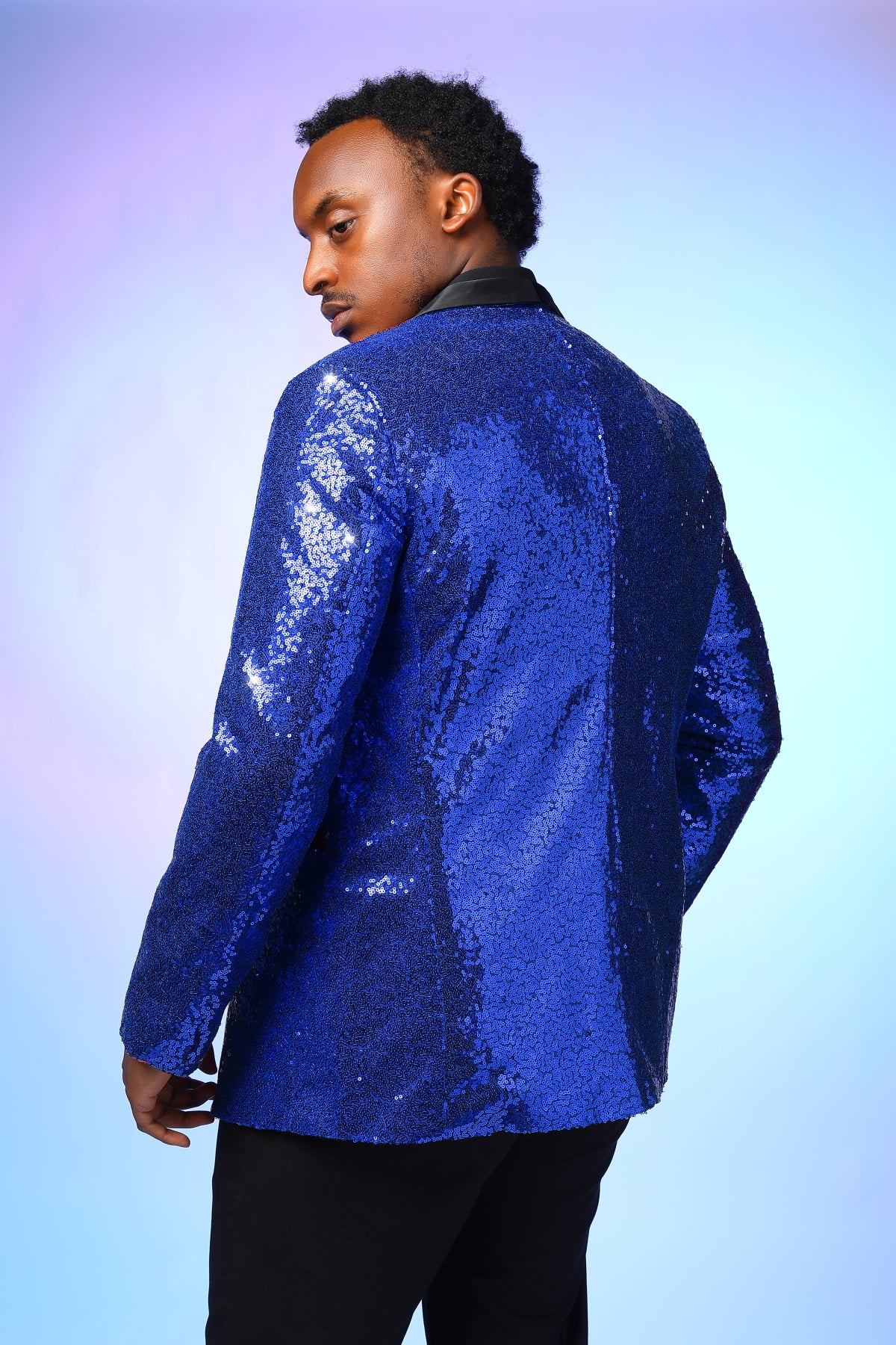 YOUTHUP Mens Shiny Sequin Wedding Suit Blazer