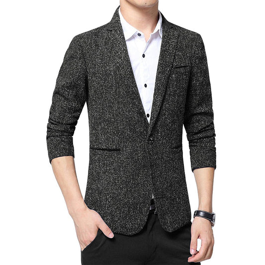 Cloudstyle Men's Suit Jacket One Button Slim Fit Sport Coat Business Daily Black Blazer