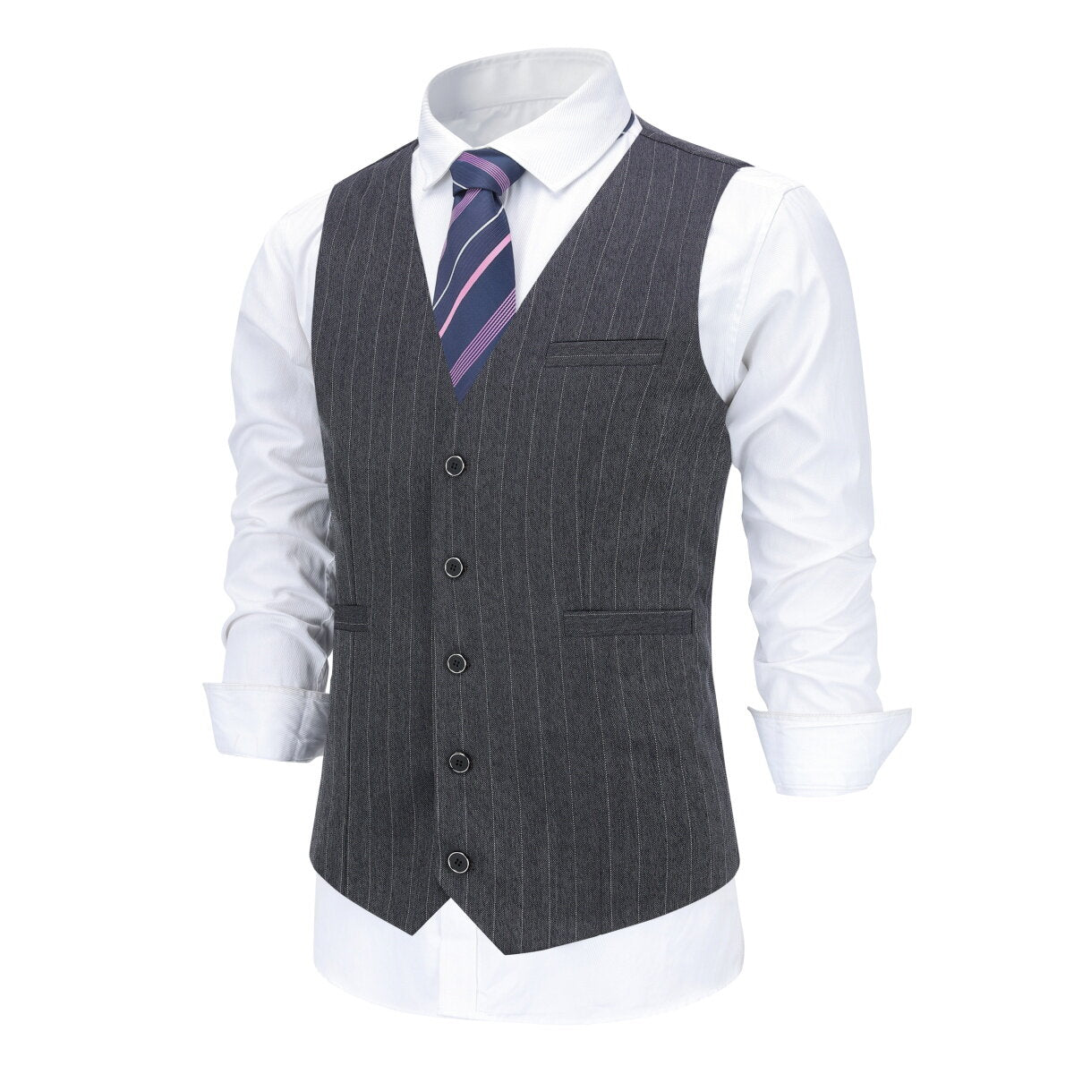 YOUTHUP Mens Formal Business Slim Fit Suit Vest