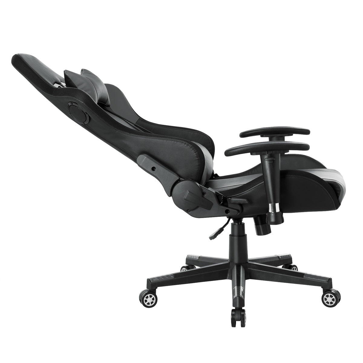 Chaise Gaming  avec  lumière LED et Bluetooth  Fauteuil Gamer avec  haut-parleur Noir et gris
