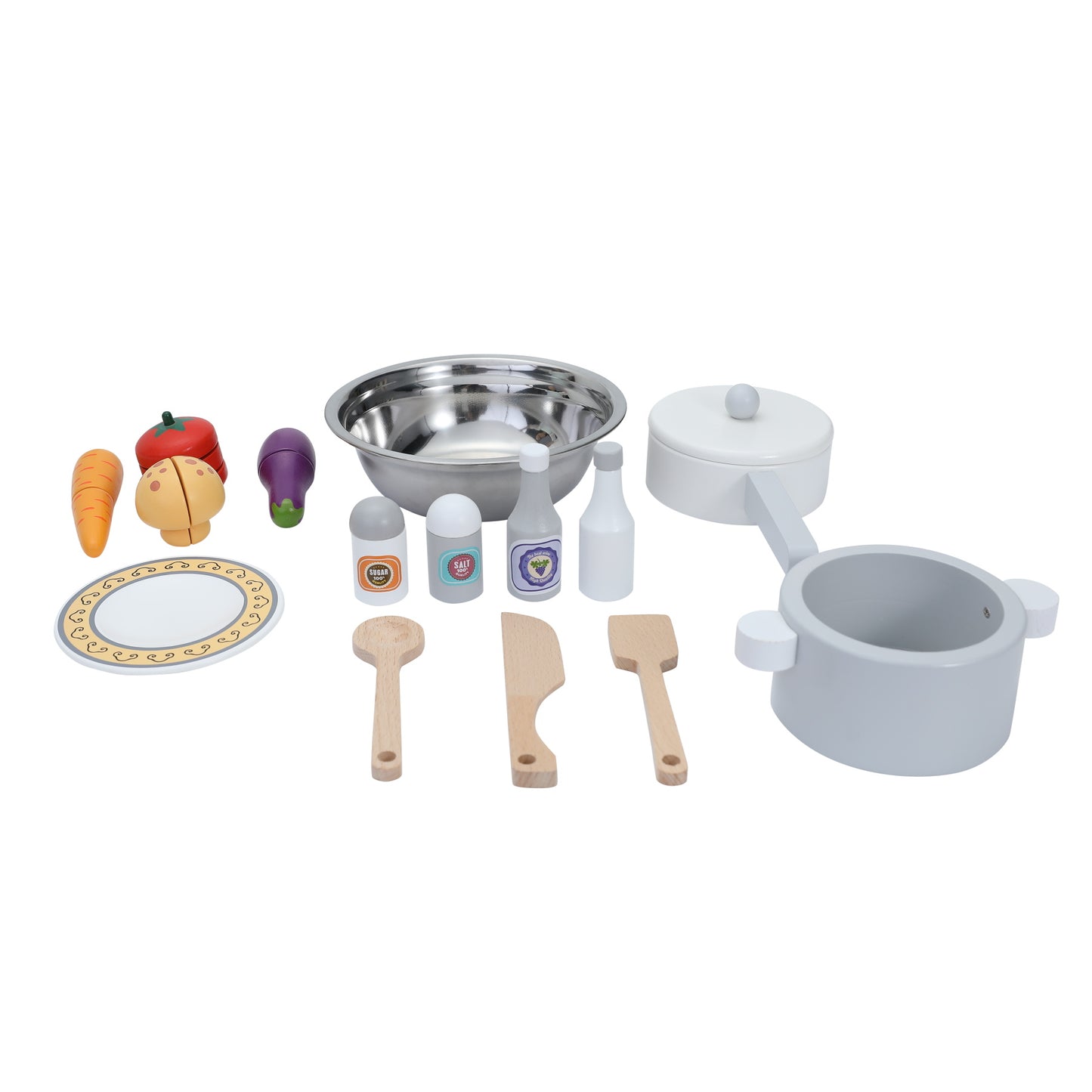 Cozinha Infantil Multifuncional ORYXEARTH Madeira Branco Suave Unissex