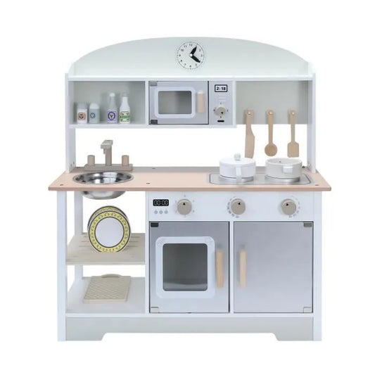 Cocina infantil de madera multifuncional: juguete de aprendizaje creativo con características de seguridad y diseño moderno