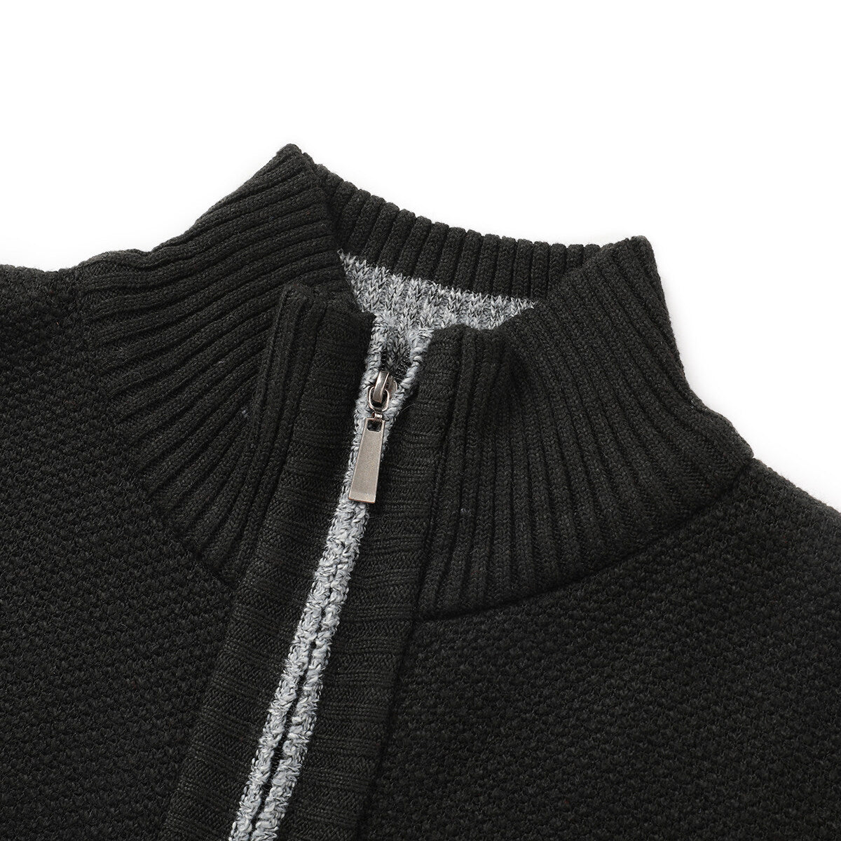 YOUTHUP Mens Knitted Gilet Fleece Lining Quilted Cardigan