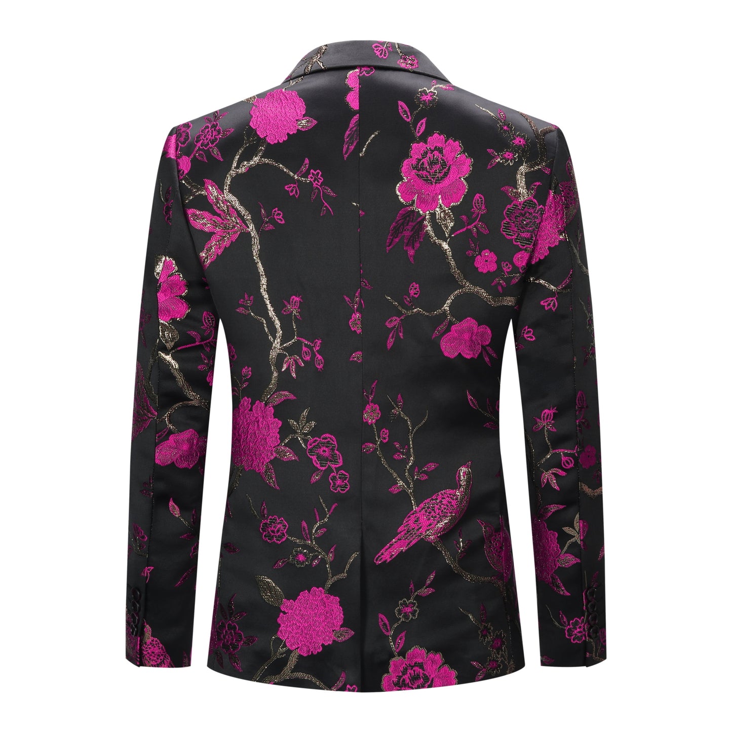 Cloudstyle Men's Embroidery Tux Dress Suit Jacket Formal Print Prom Blazer Dinner Sport Black Coat