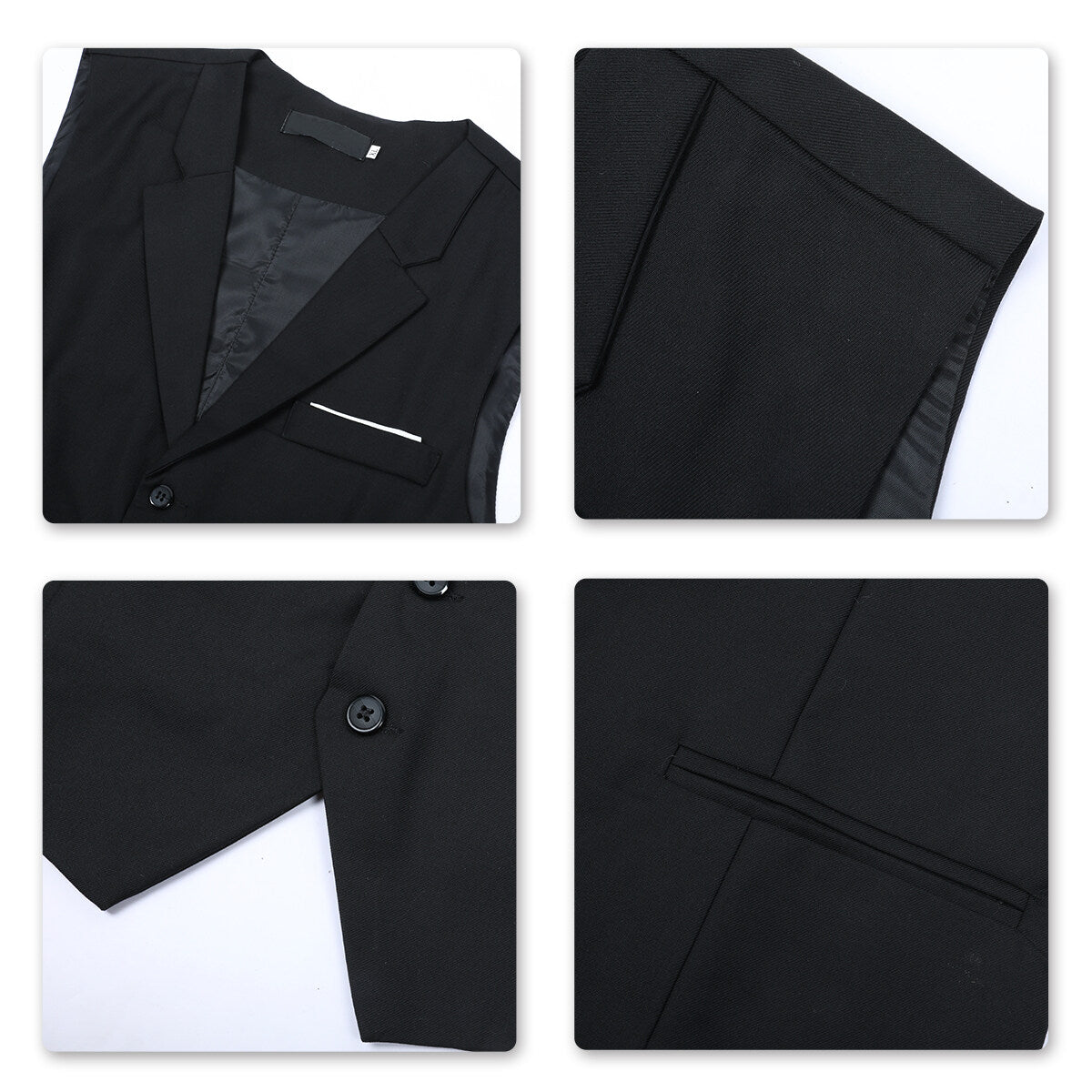 YOUTHUP Mens Business Slim Fit Notched Lapel Suit Vest